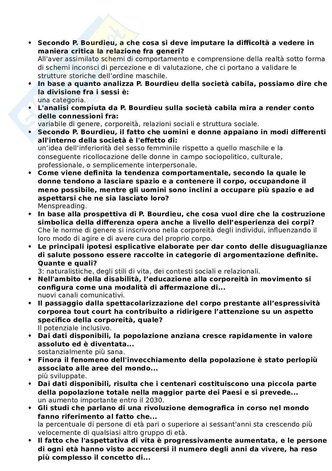 Paniere completo di Fondamenti di sociologia del corpo e del benessere Pag. 6