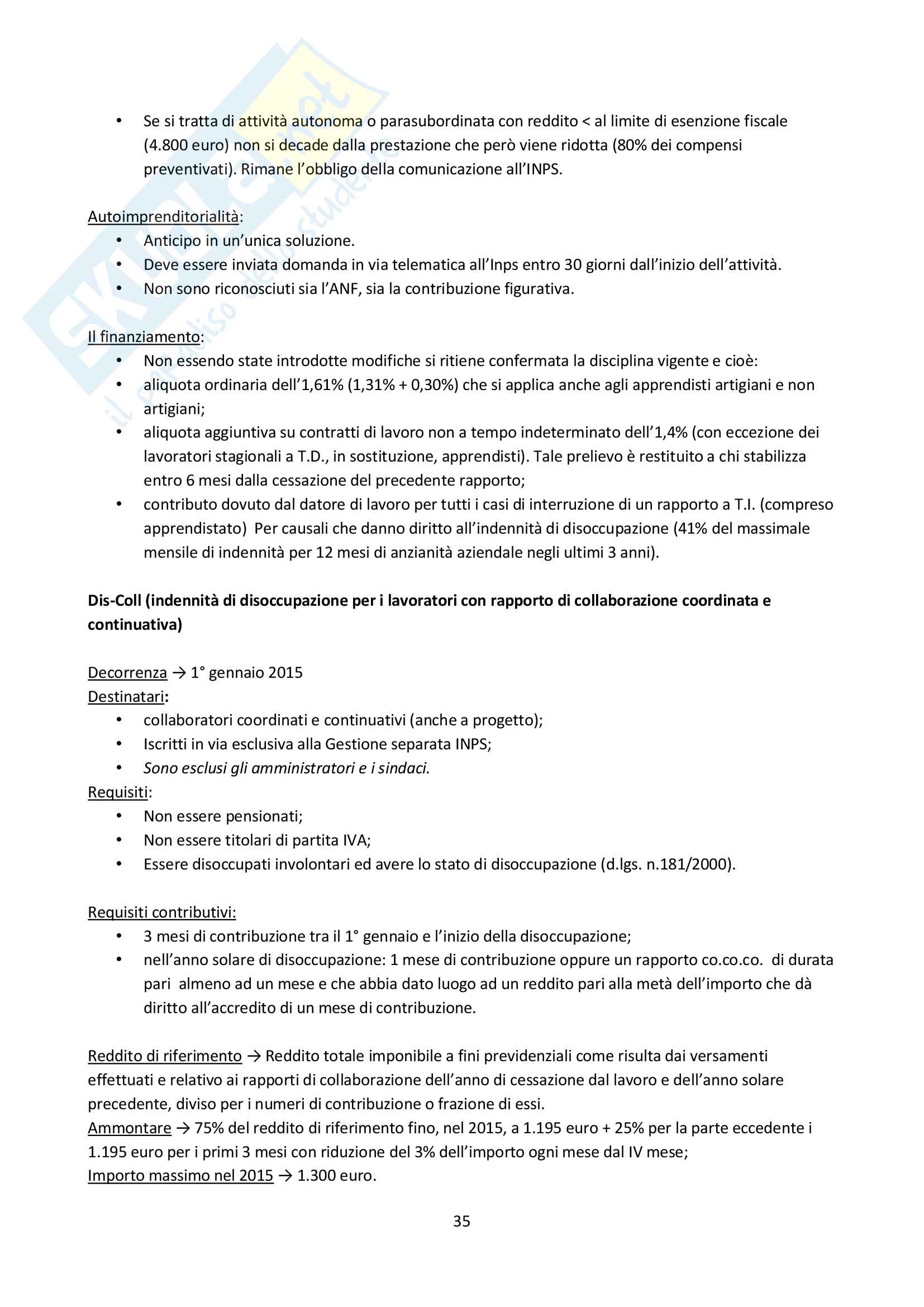 Appunti delle lezioni di Diritto della Previdenza Sociale della Prof.ssa Barbara Maiani, Anno Accademico 2015/2016 Pag. 36