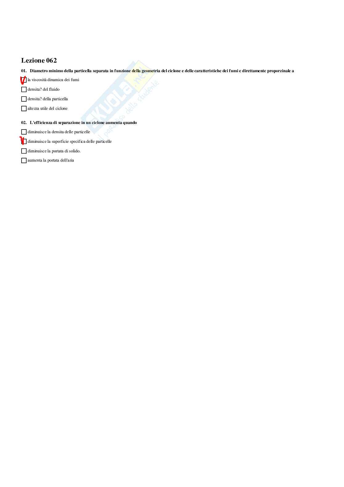 Paniere impianti meccanici - risposte multiple Pag. 61