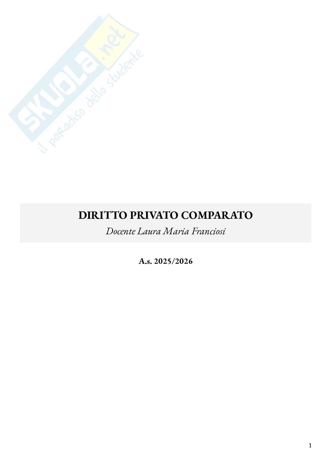Appunti di Diritto privato comparato Pag. 1