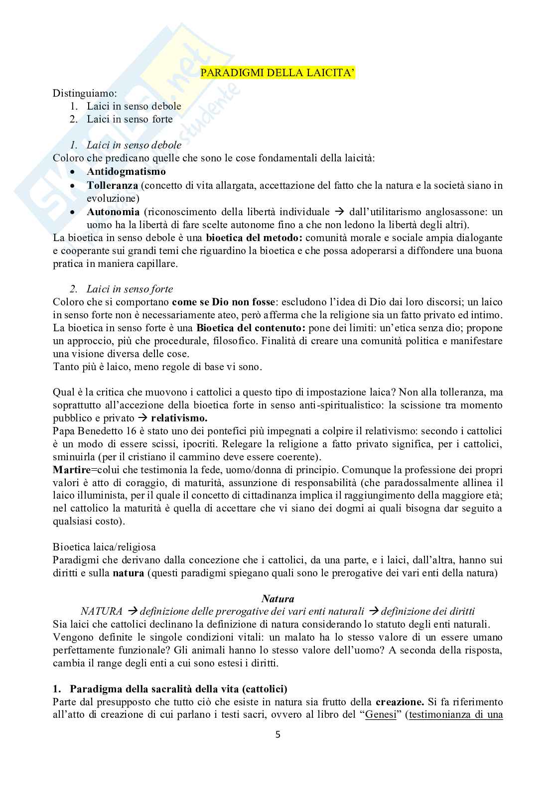 Appunti di bioetica Pag. 6