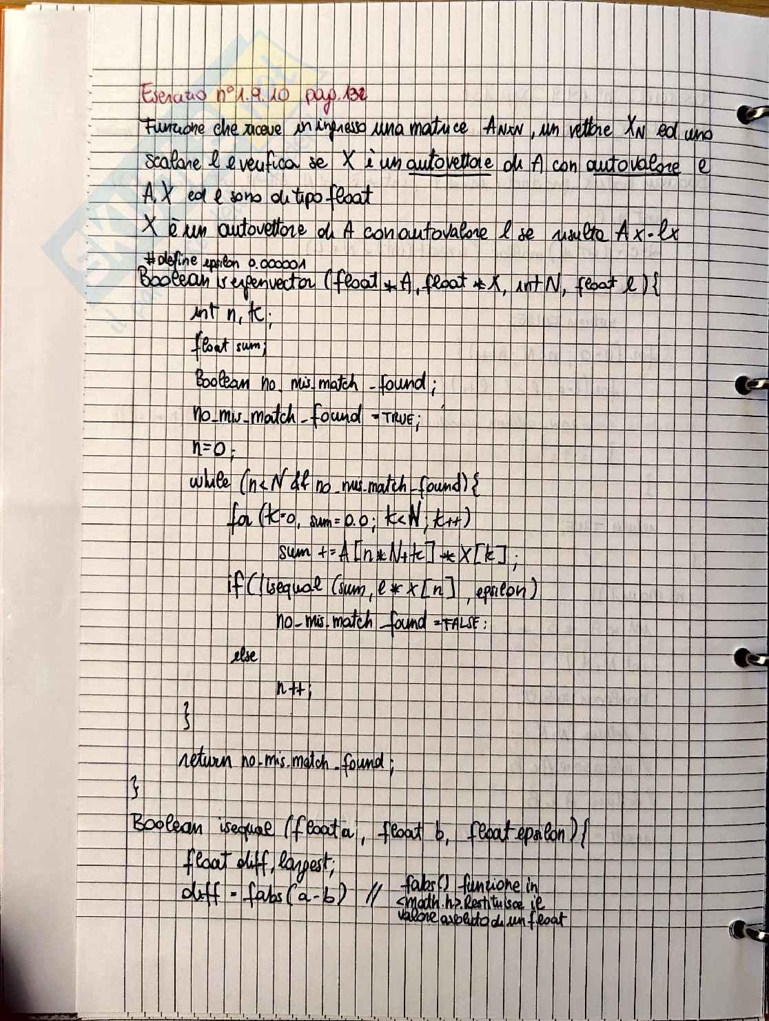 Informatica: Matrici in C, Autovettori e Traduzione Assembly MIPS Pag. 2