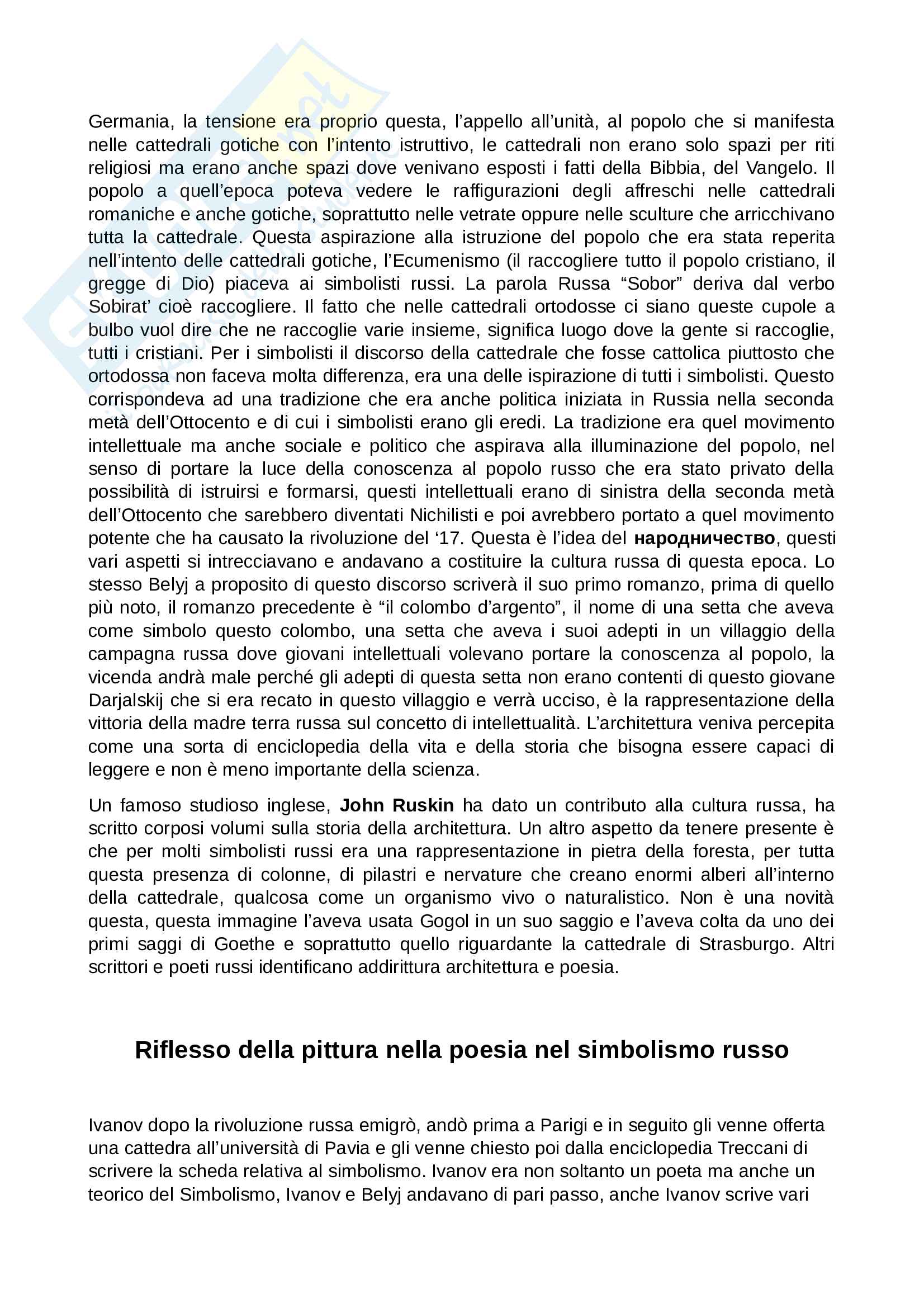 Letteratura russa, parte II - Il Simbolismo russo Pag. 6