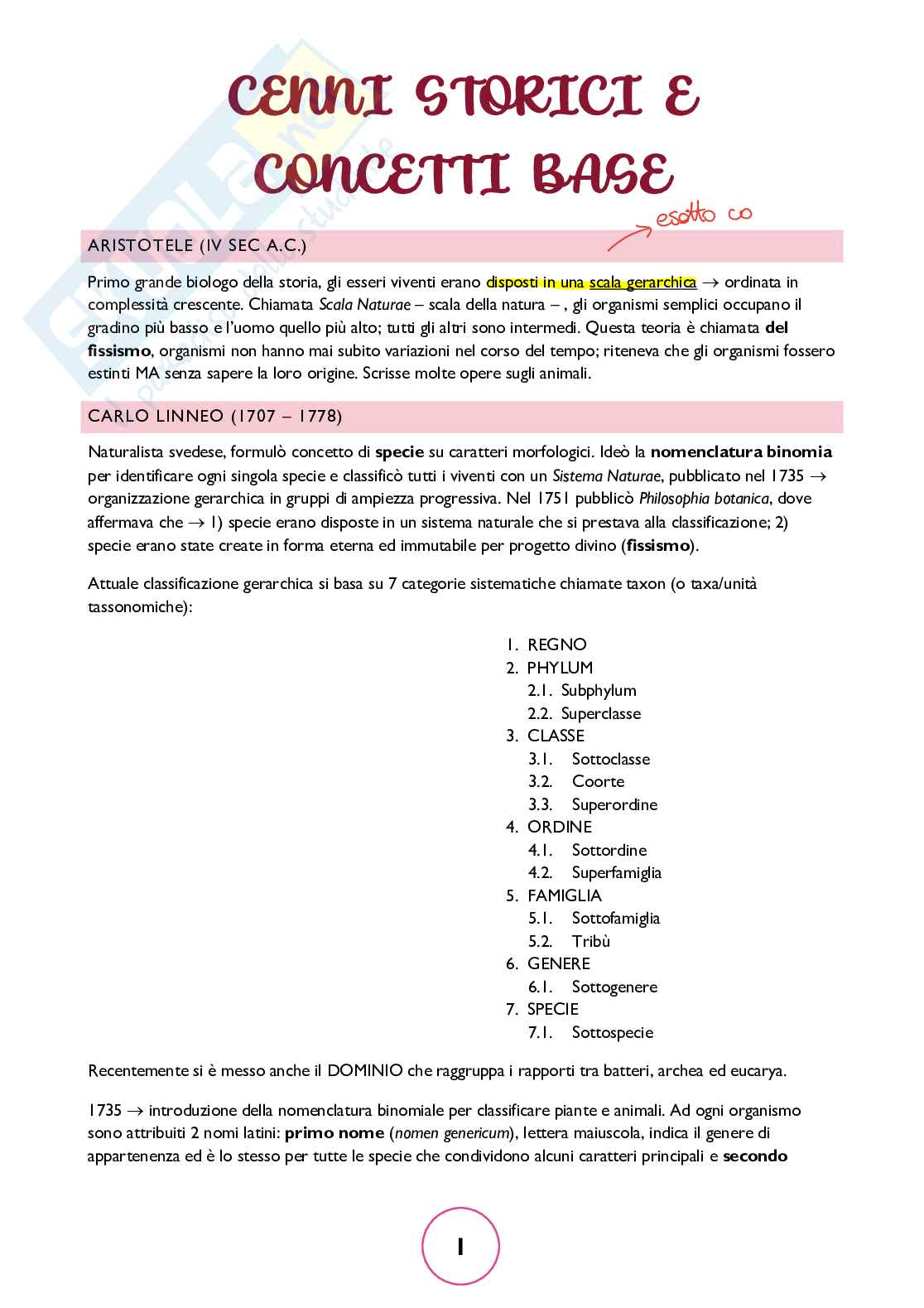 Zoologia generale Pag. 1