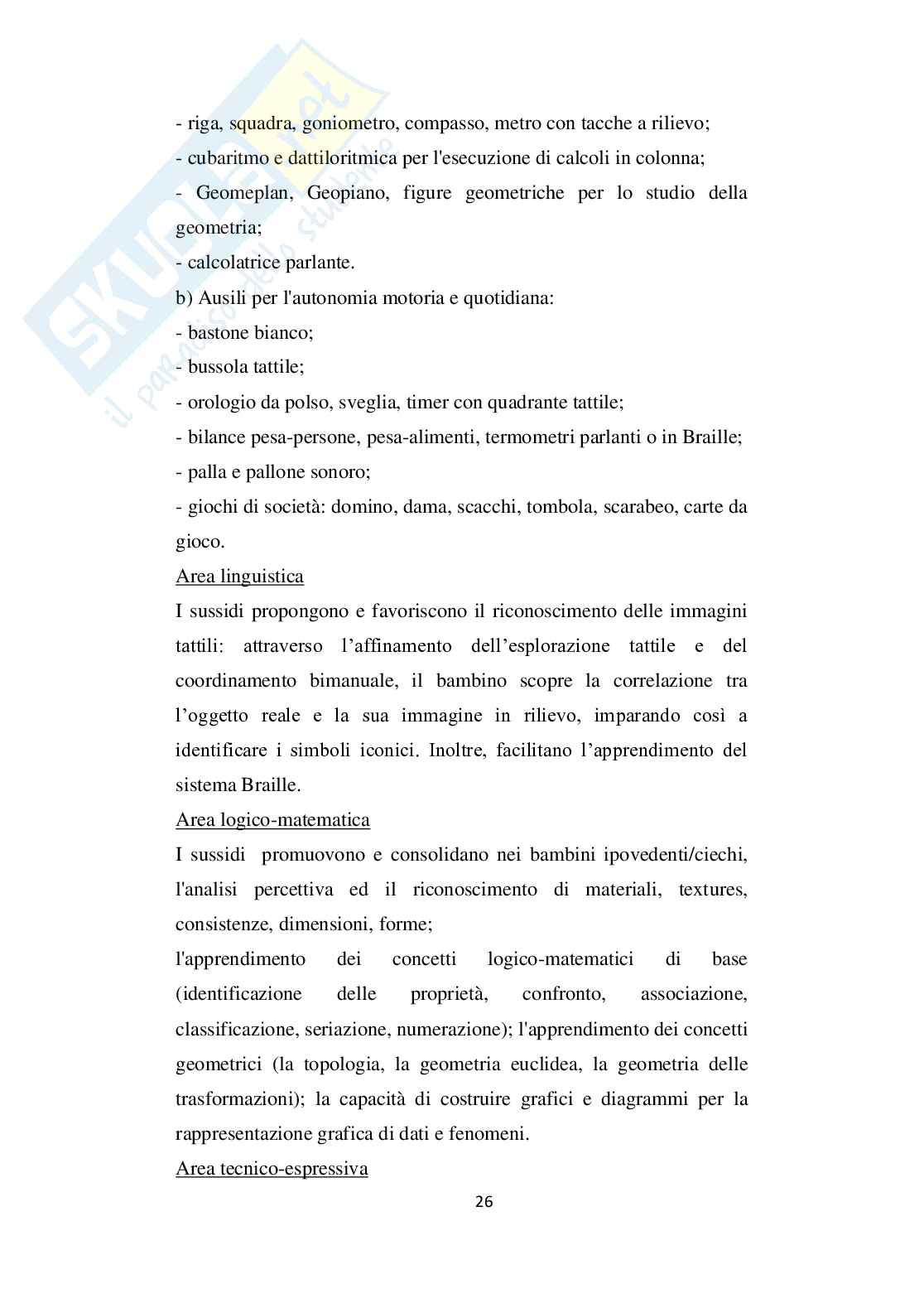 Disabilità visiva nelle scuole e interventi Pag. 26