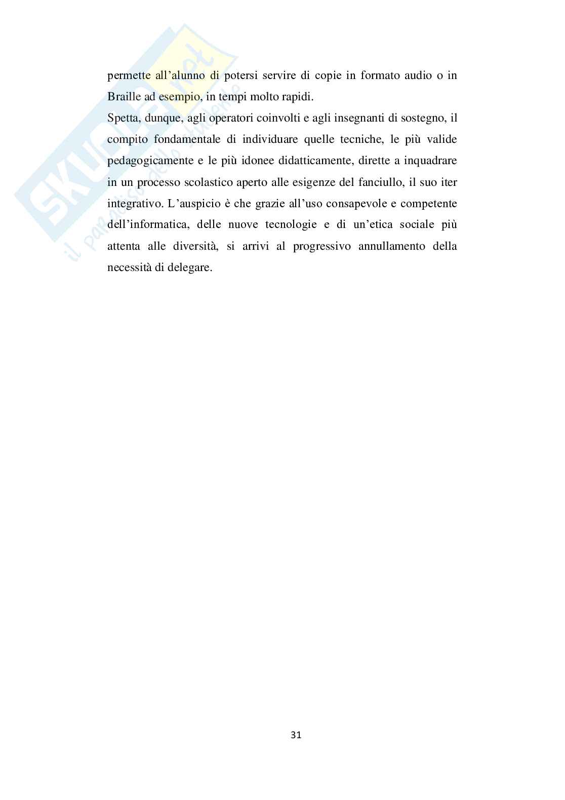 Disabilità visiva nelle scuole e interventi Pag. 31