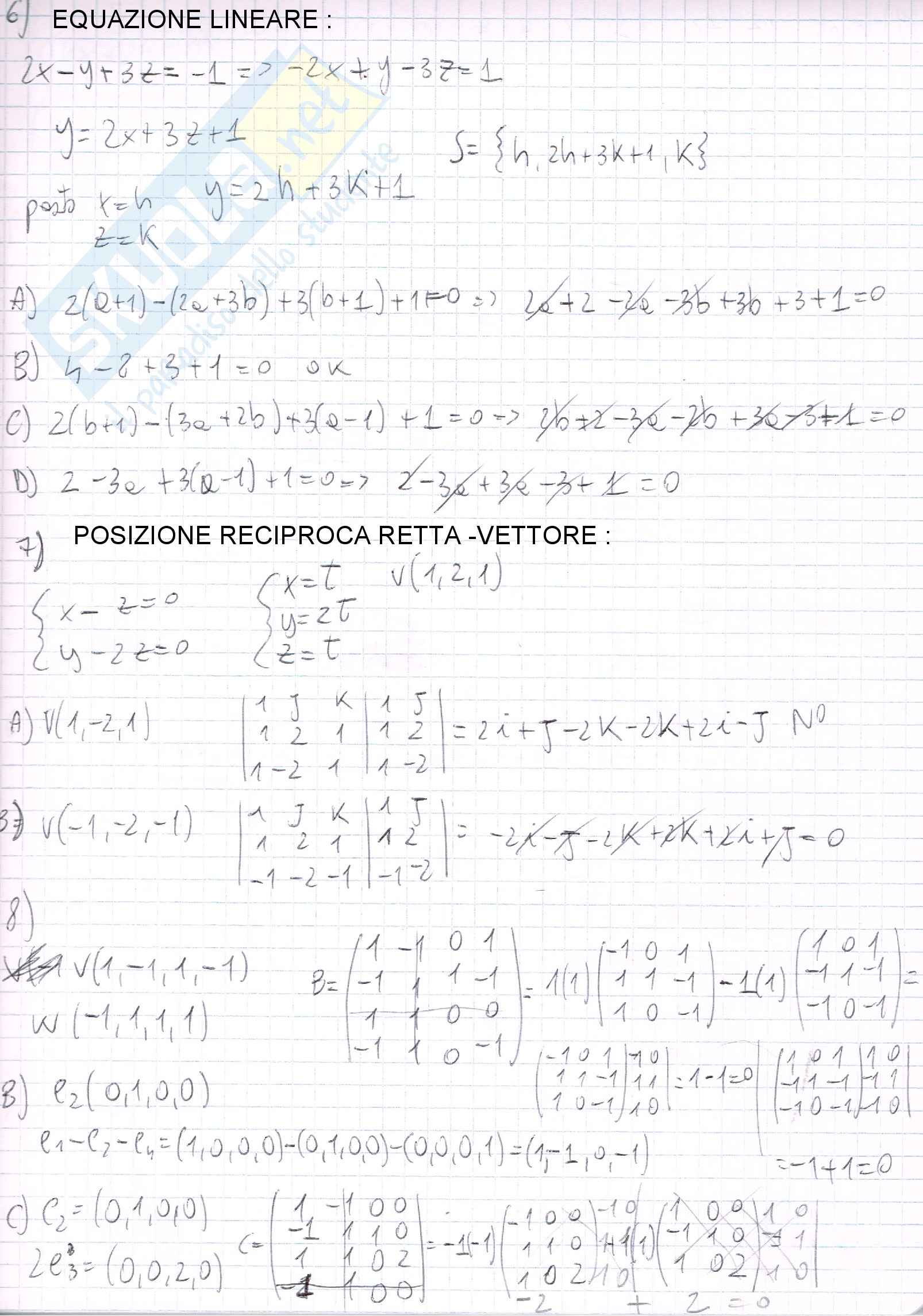 Esame Di Algebra Lineare E Geometria