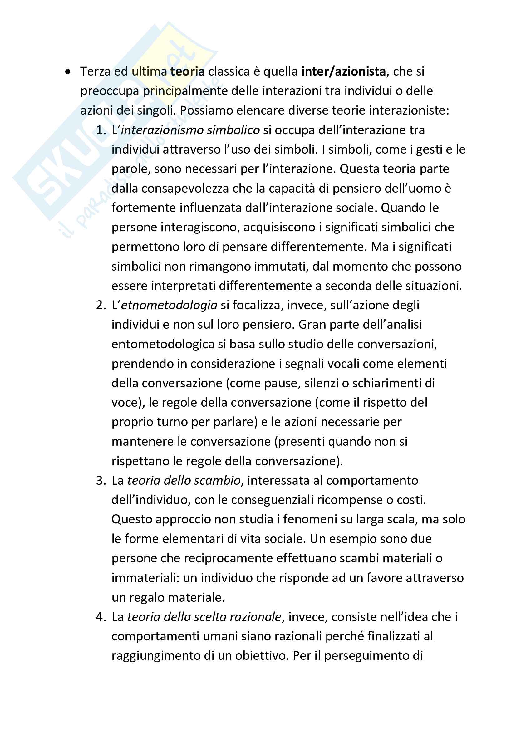 Le principali teorie sociologiche Pag. 6