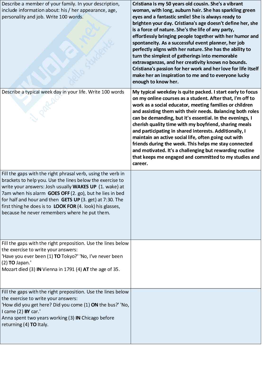 Paniere Inglese - Risposte aperte - aggiornato (2026) Pag. 6