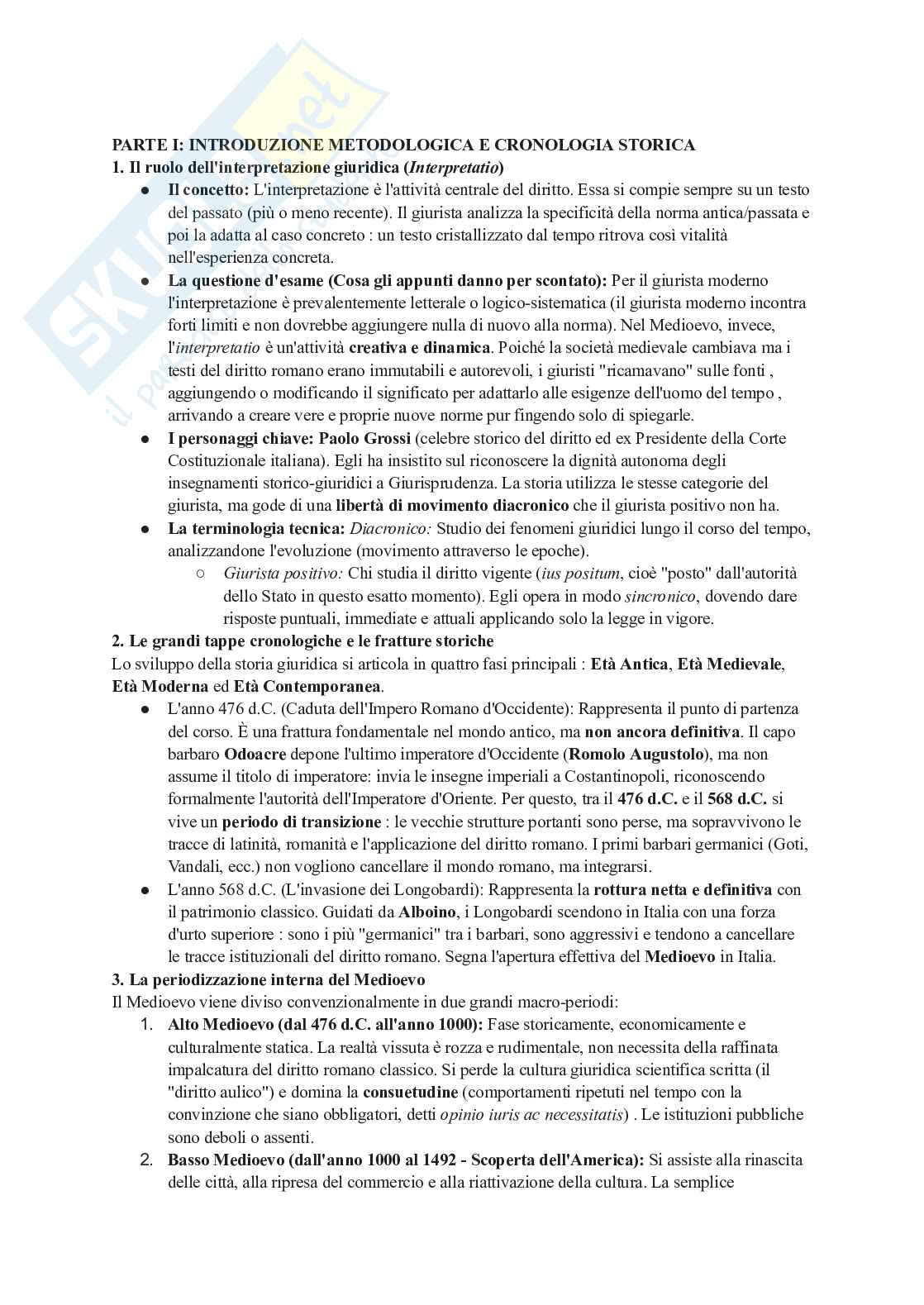 Storia del diritto europeo Pag. 1