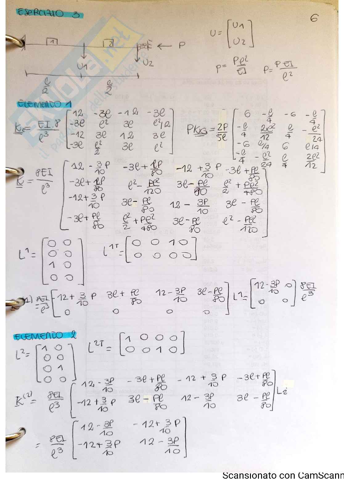 Complementi di scienza delle costruzioni esercizi Pag. 6