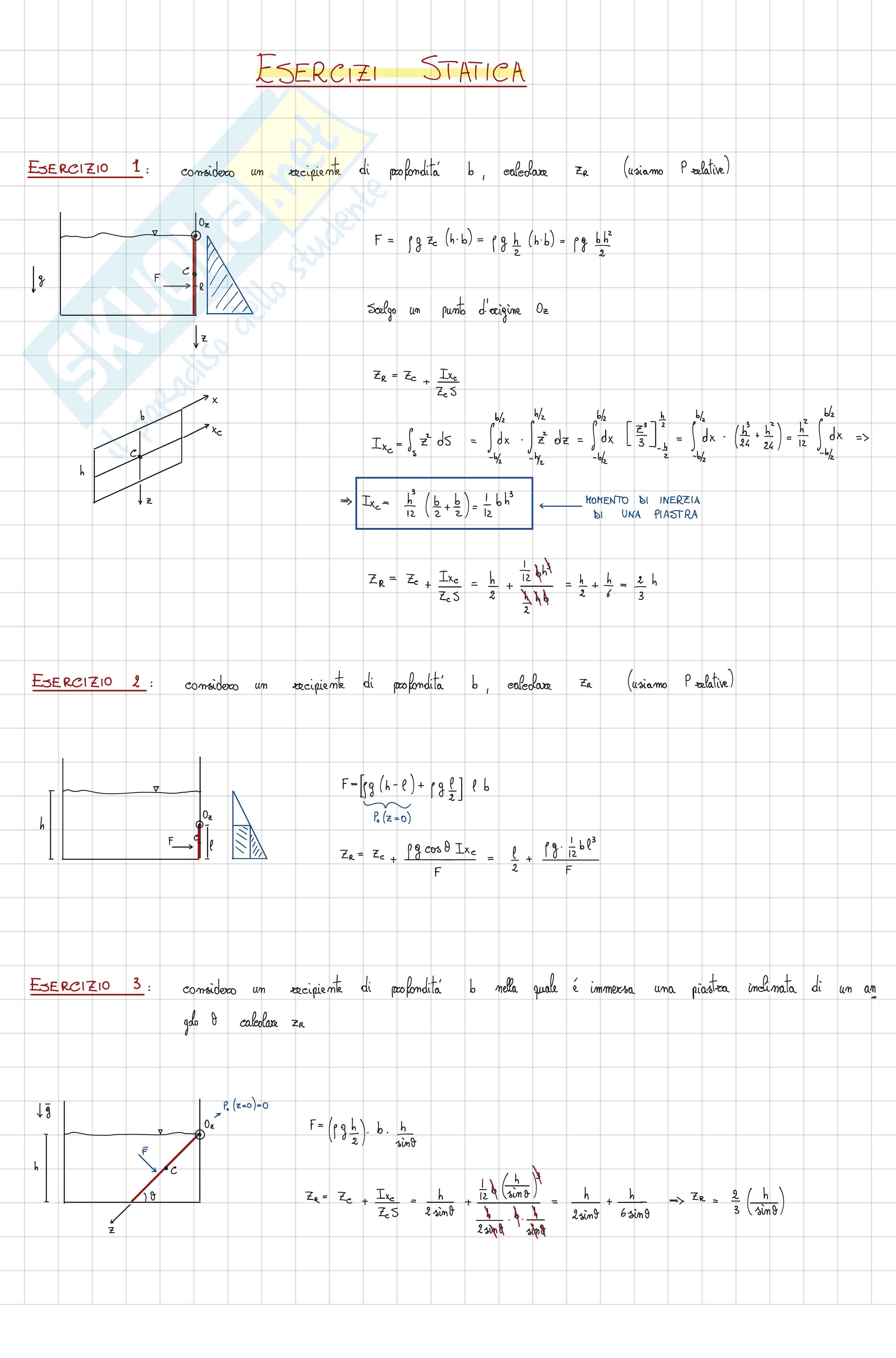 Esercizi Fluidodinamica (circuiti chiusi/statica/dinamica) Pag. 1