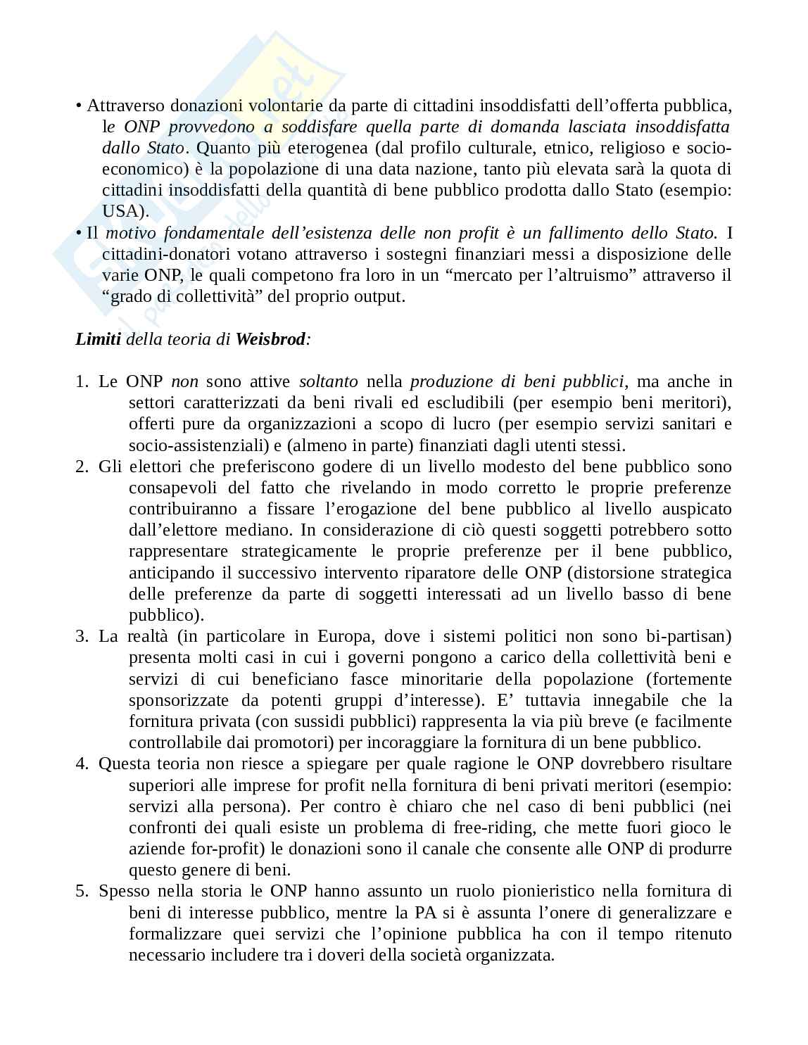 Economia del settore no Profit Pag. 21