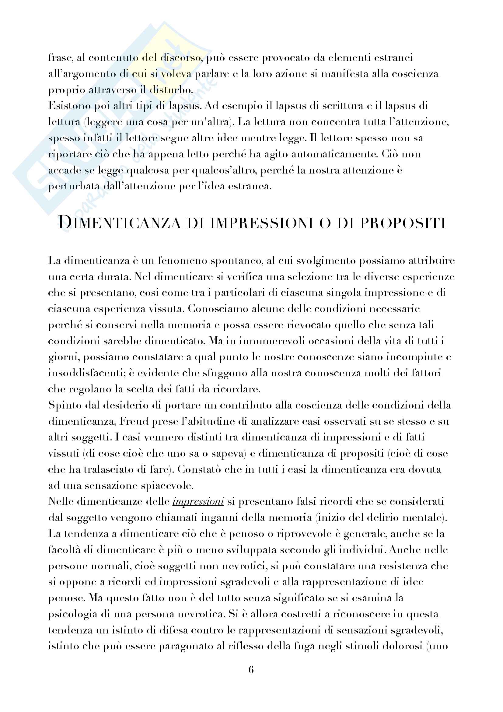 Psicopatologia della vita quotidiana di Sigmund Freud Pag. 6