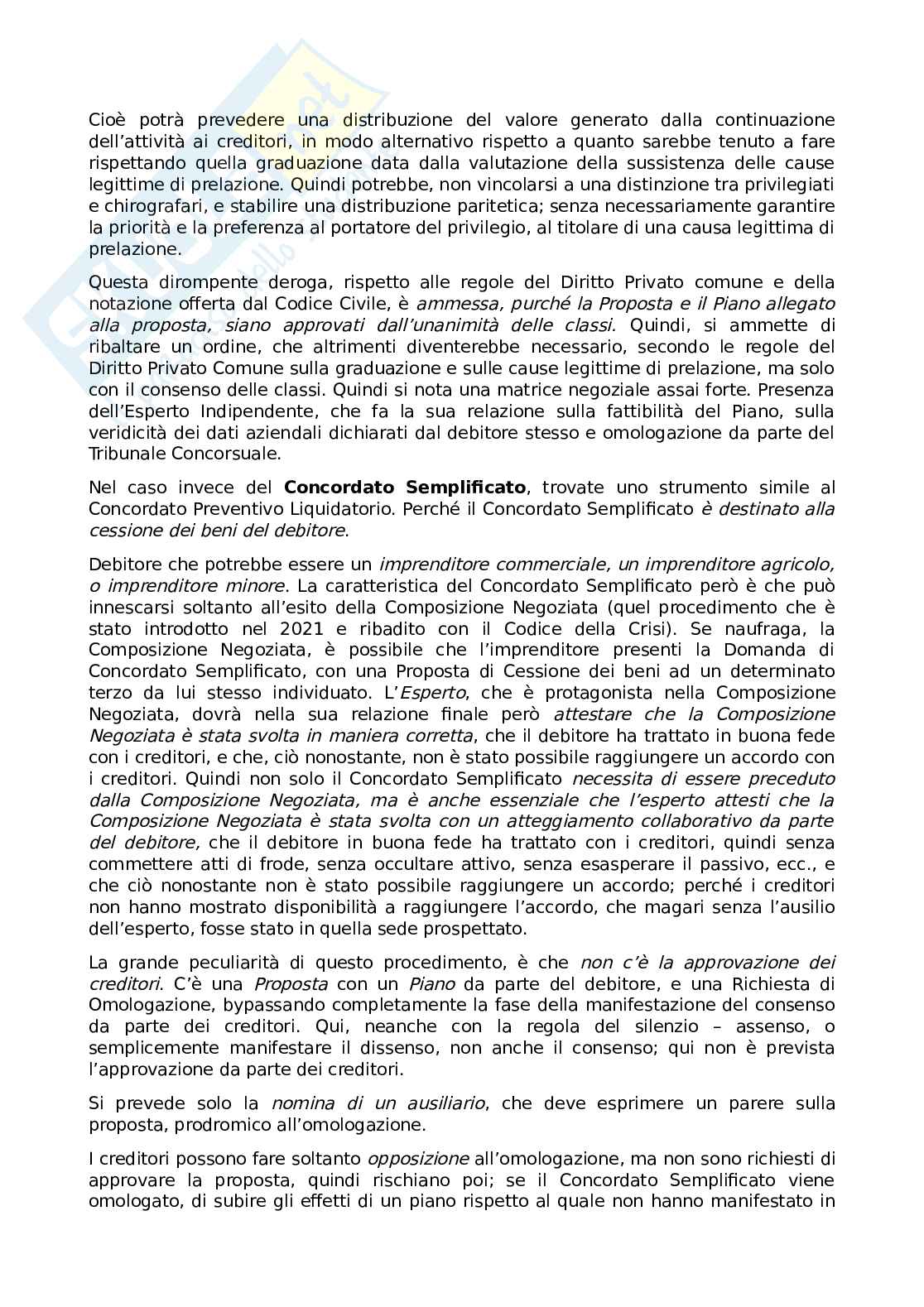 Appunti di lezione di Diritto commerciale sull’accordo di ristrutturazione dei debiti  Pag. 6