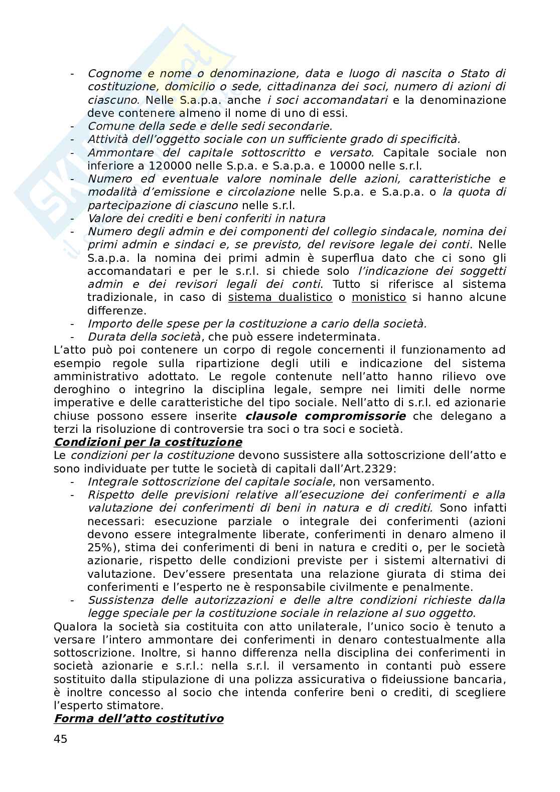 Riassunto esame Diritto commerciale, prof. Abriani, libro consigliato Diritto delle società, manuale breve, Abriani Pag. 46
