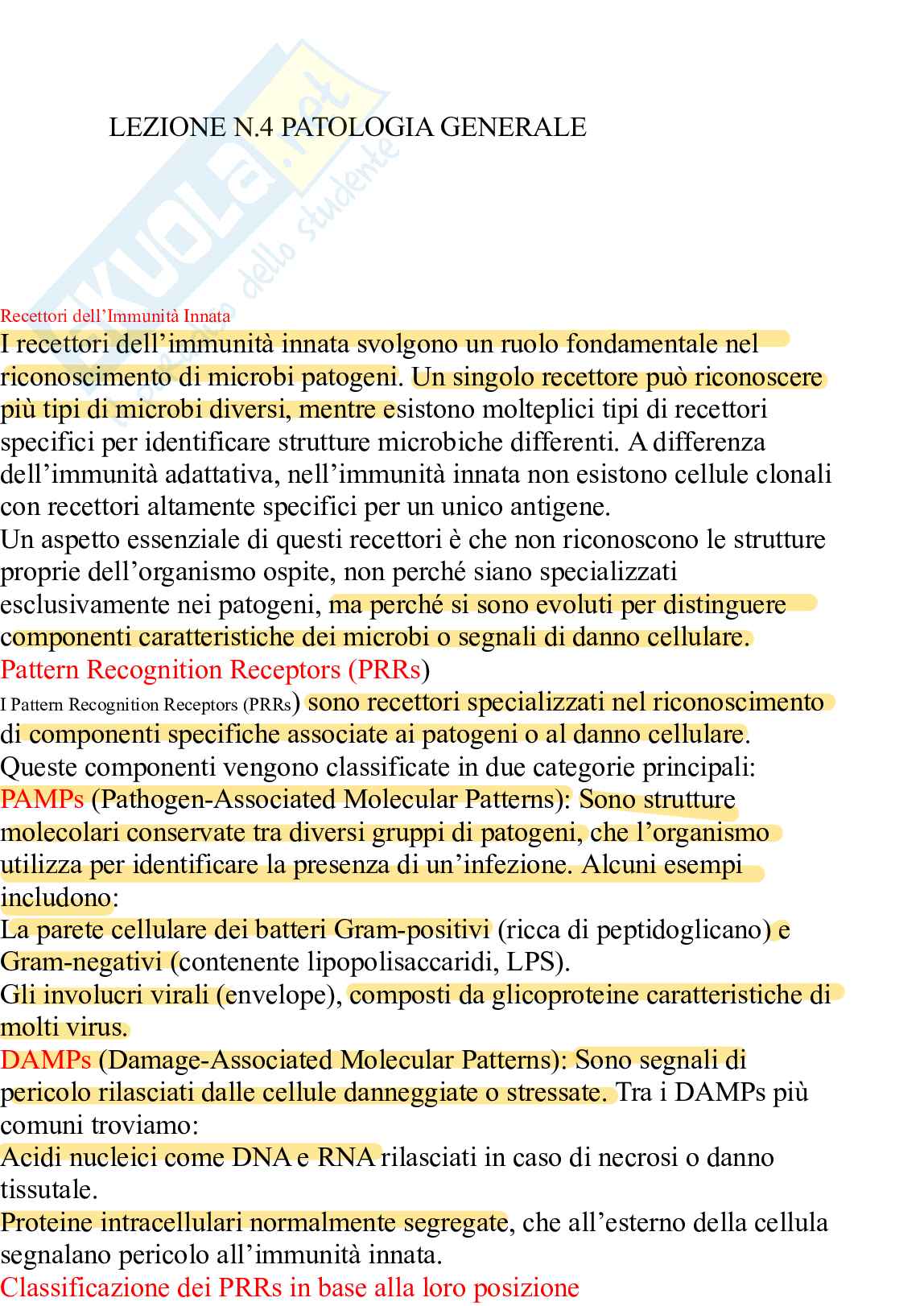 Patologia generale - Lezione 4 Pag. 1