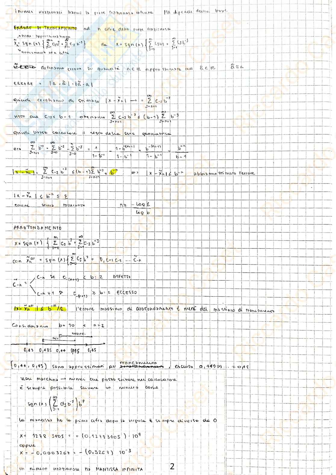 Calcolo numerico Pag. 2