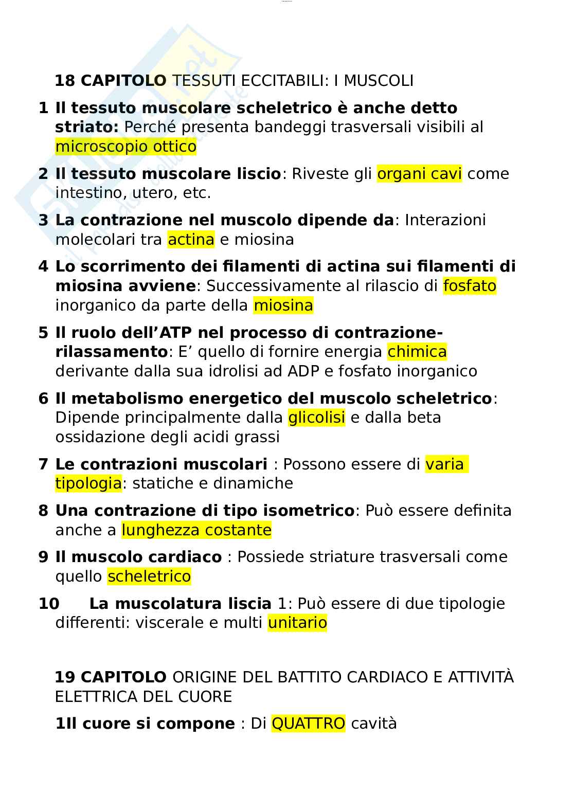 Paniere esame Fisiologia applicata allo sport  Pag. 16