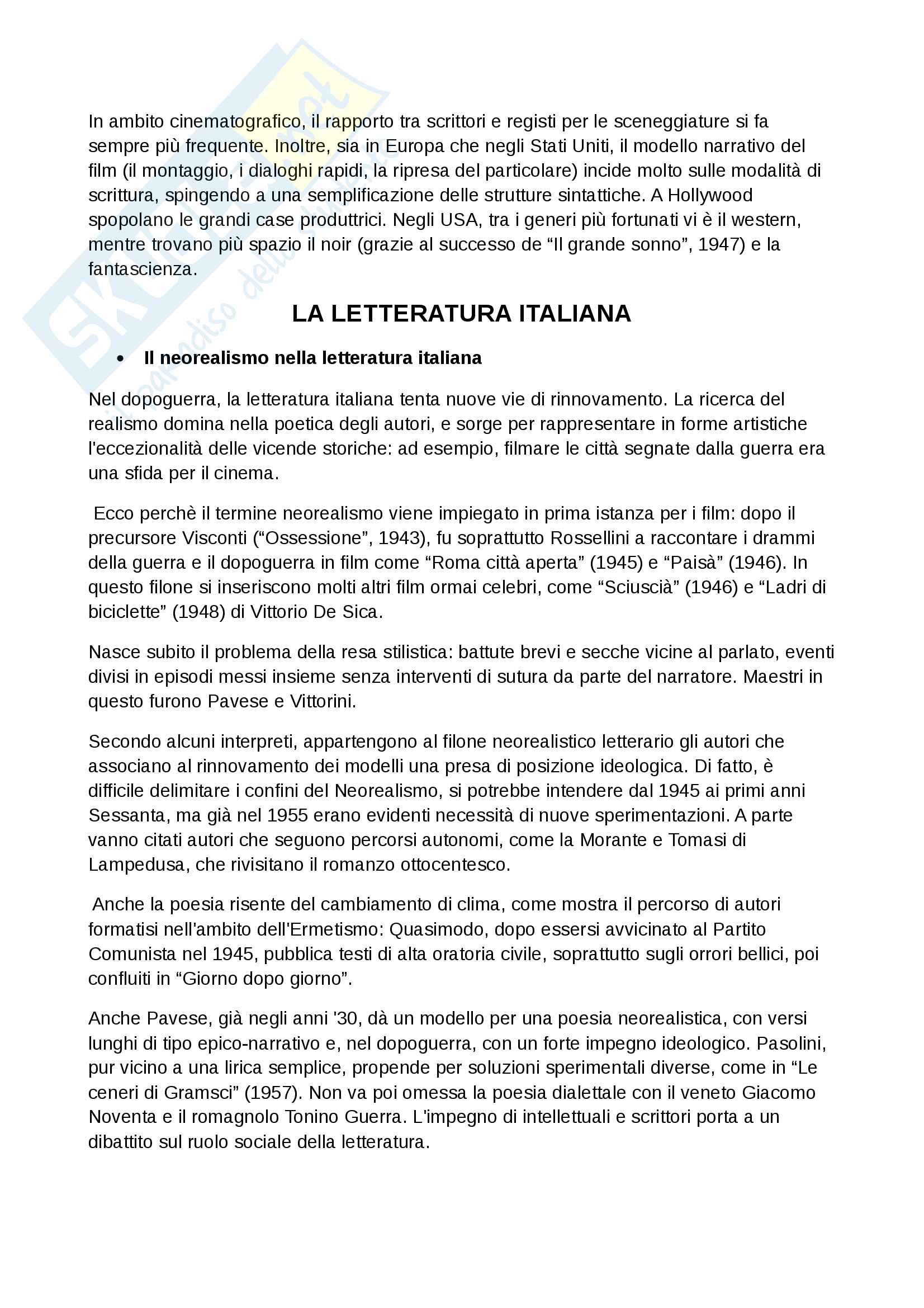 Riassunto di letteratura italiana contemporanea Pag. 6