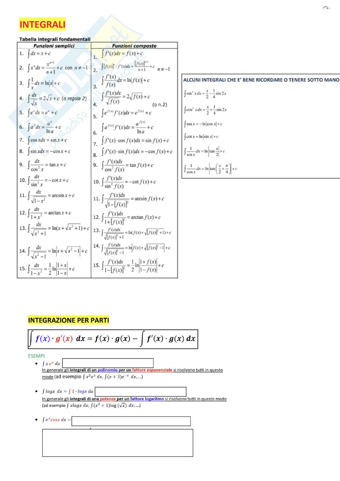 Formulario Analisi 1 da portare all'esame Pag. 11