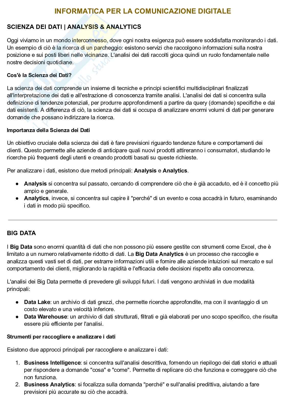Appunti Informatica per la comunicazione digitale Pag. 1