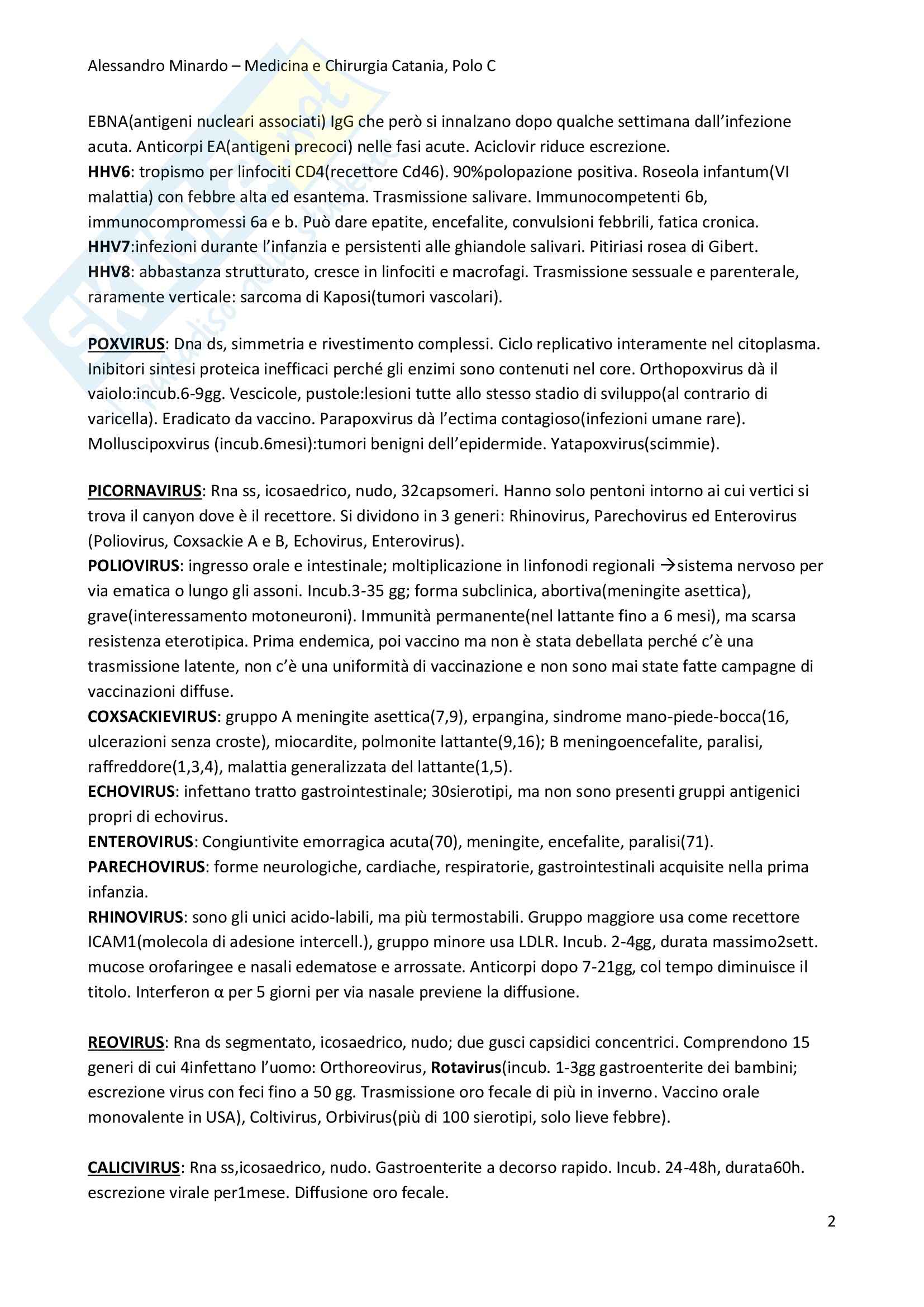 Microbiologia - virus, batteri, funghi e parassiti Pag. 2