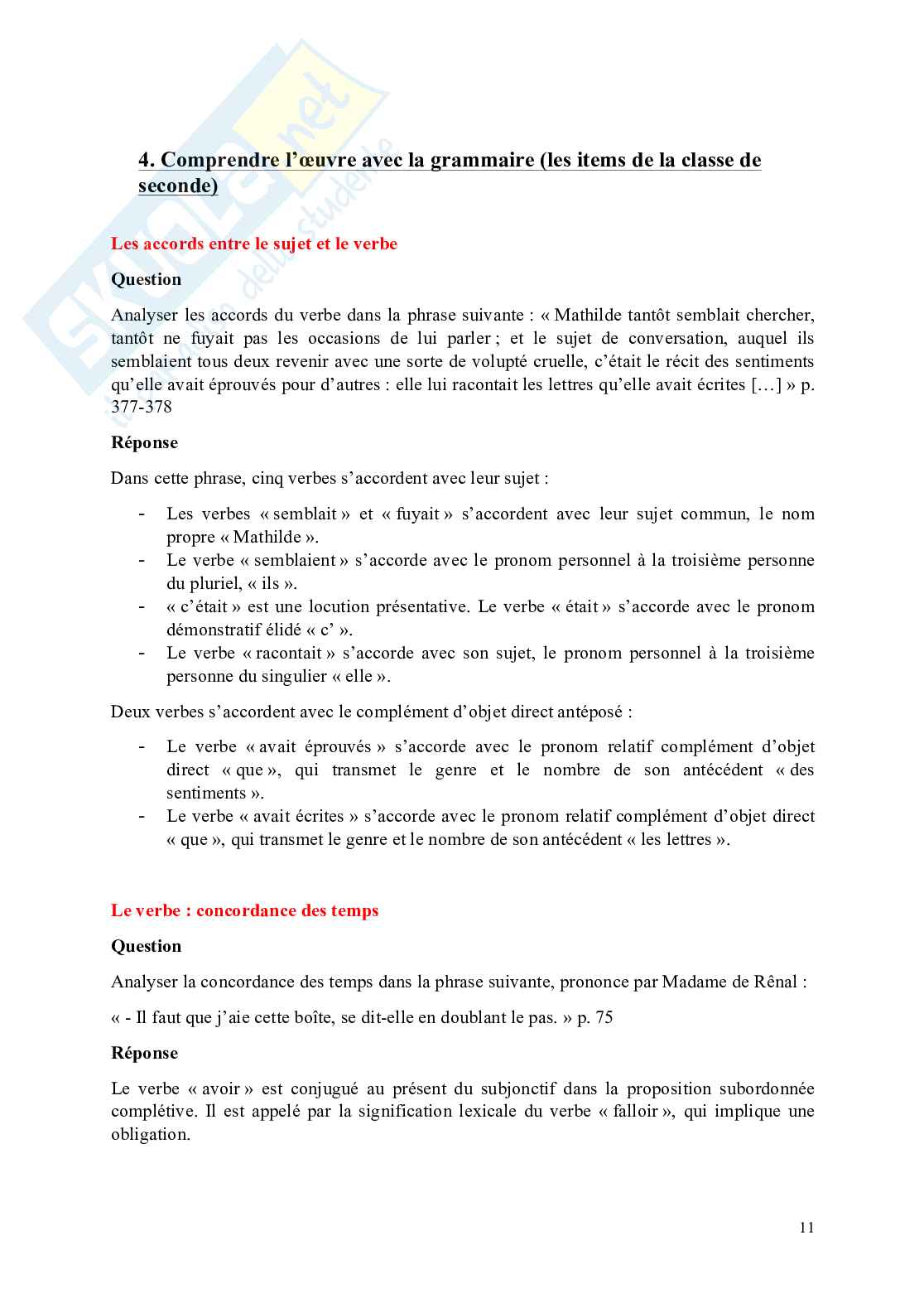 Riassunto esame Letteratura francese, Prof. Fortunati Vittorio, libro consigliato Il rosso e il nero, Stendhal Pag. 11