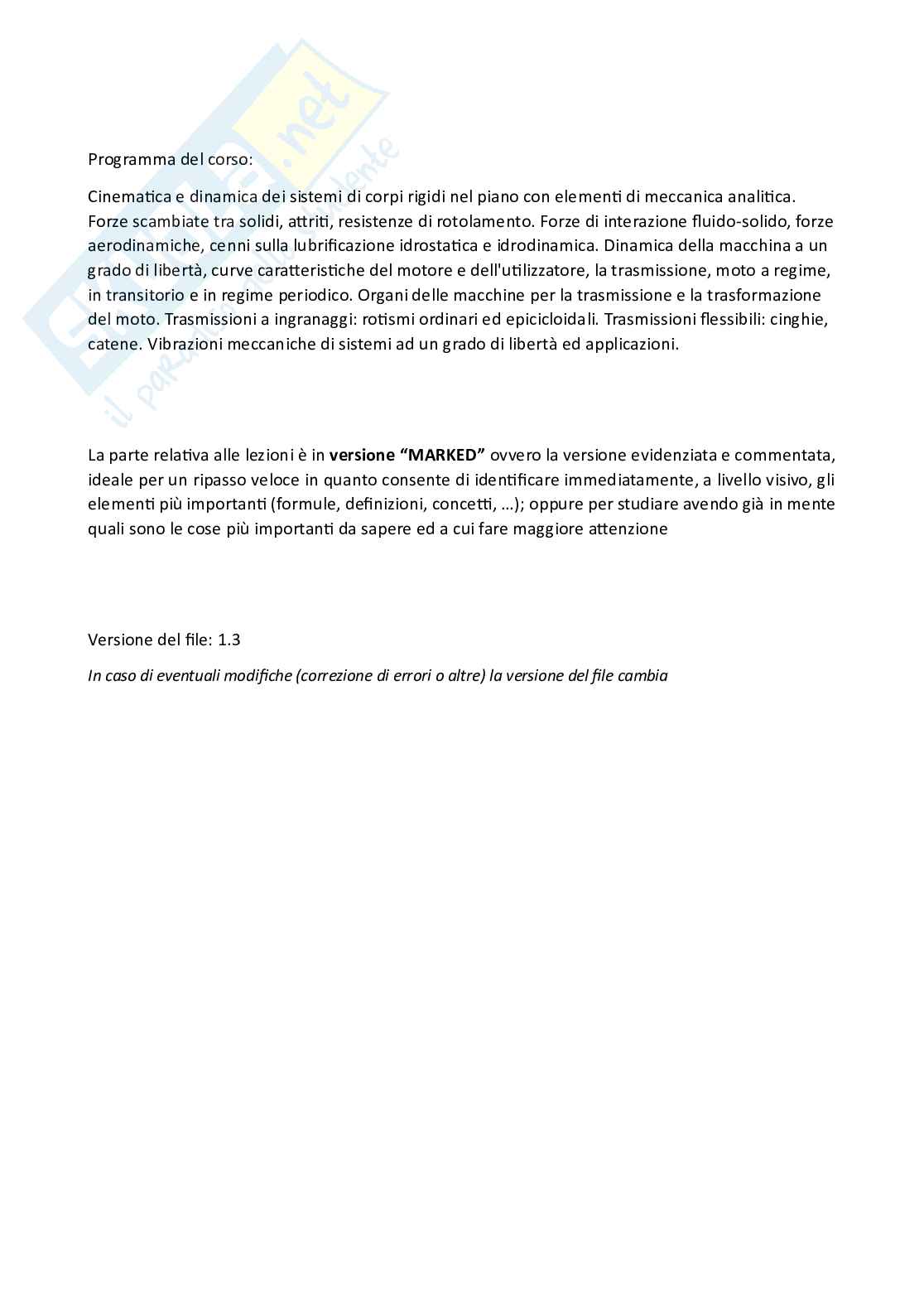 Appunti completi lezioni di Meccanica applicata alle macchine - Parte 1 Pag. 2