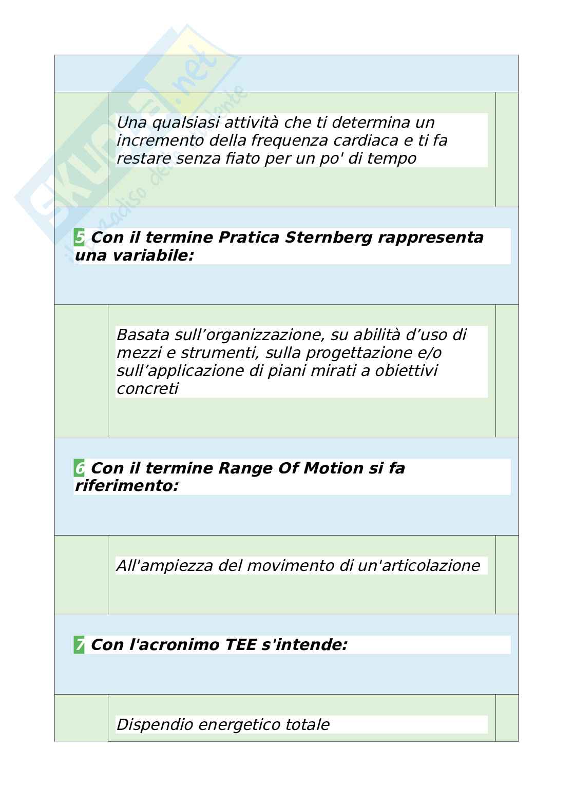 Tutte le 470 domande e risposte esame di Metodologia della valutazione motoria - 86 Pagine - Anno Accademico 2024 Pag. 6