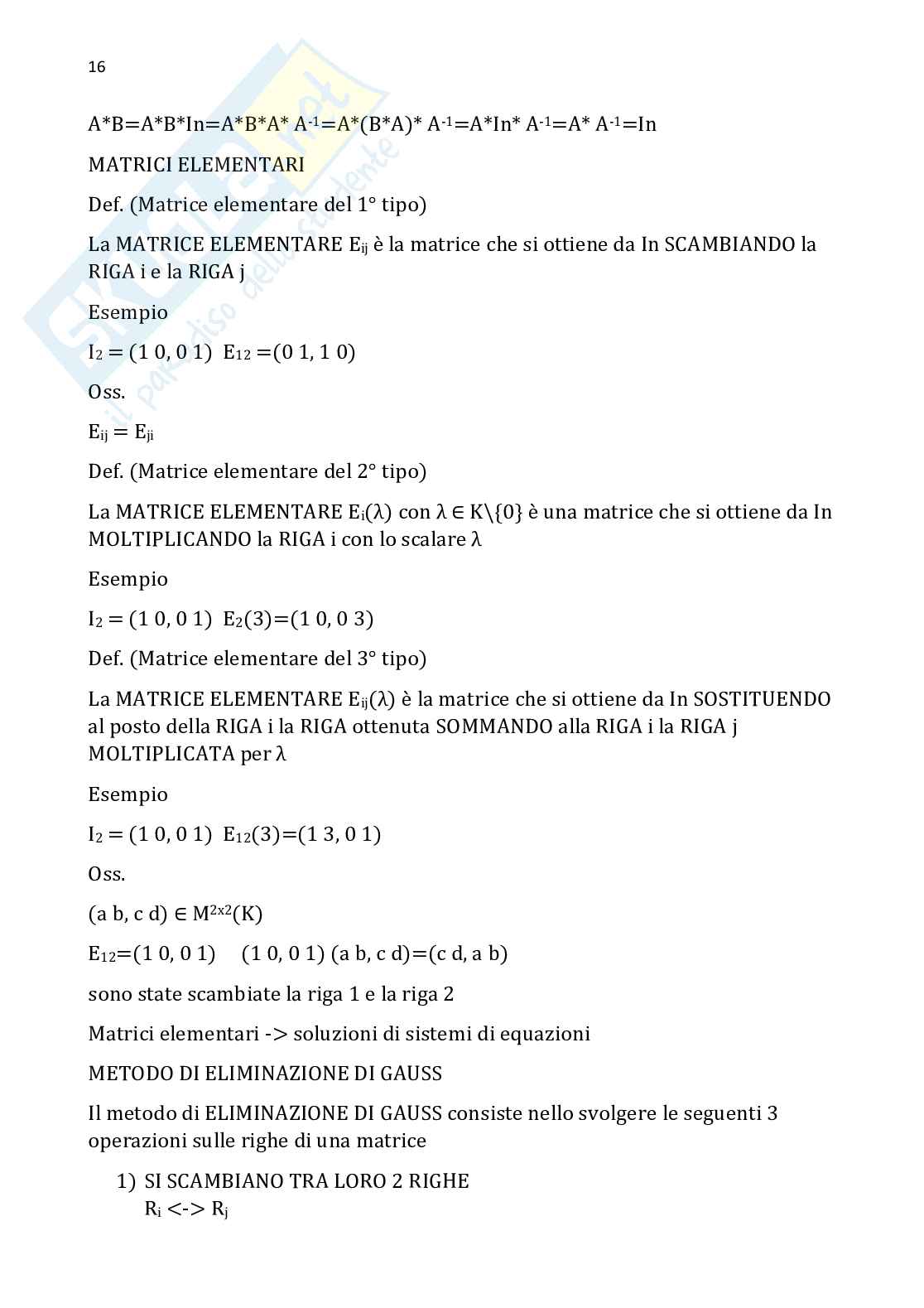 Algebra e geometria lineare - Parte 1 Pag. 16