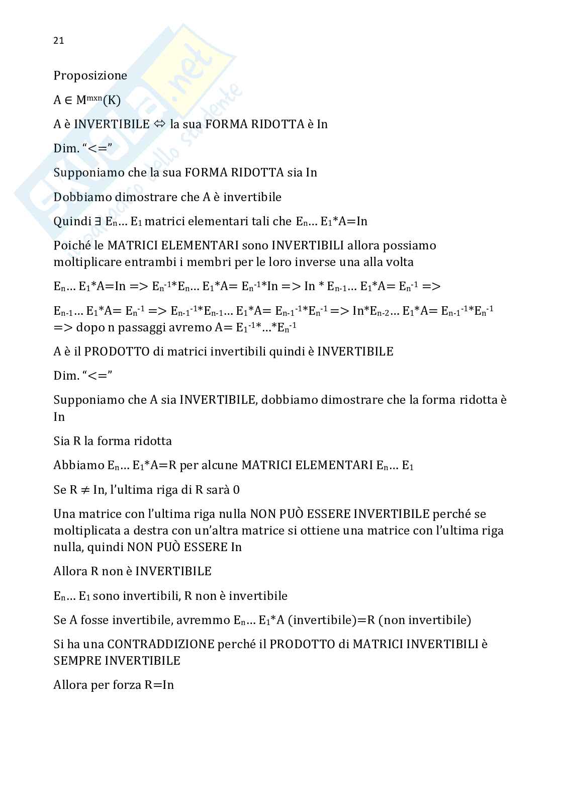 Algebra e geometria lineare - Parte 1 Pag. 21