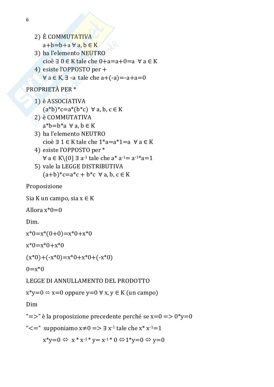 Algebra e geometria lineare - Parte 1 Pag. 6