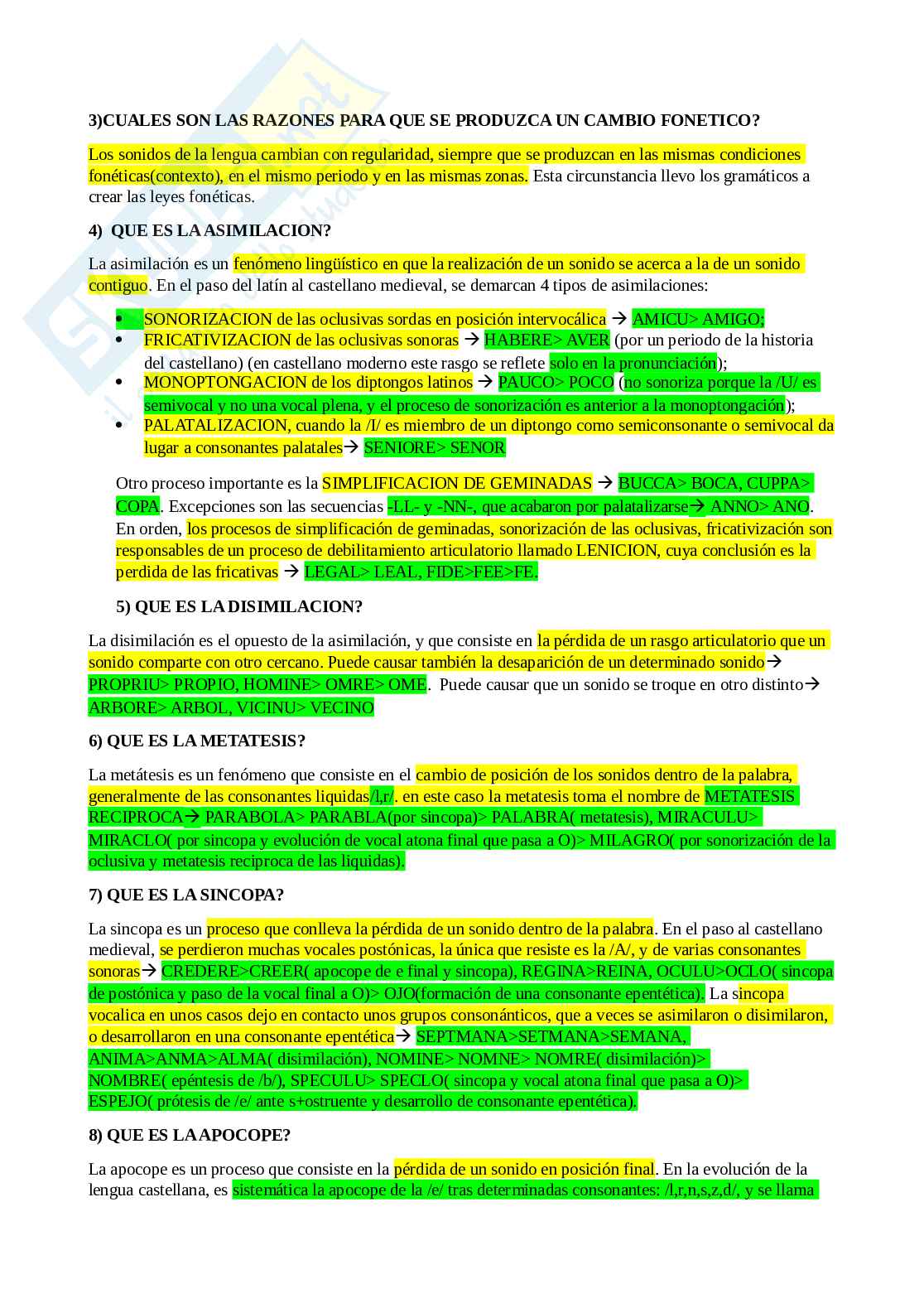 Domande per esame di Lingua spagnola 1 Pag. 2