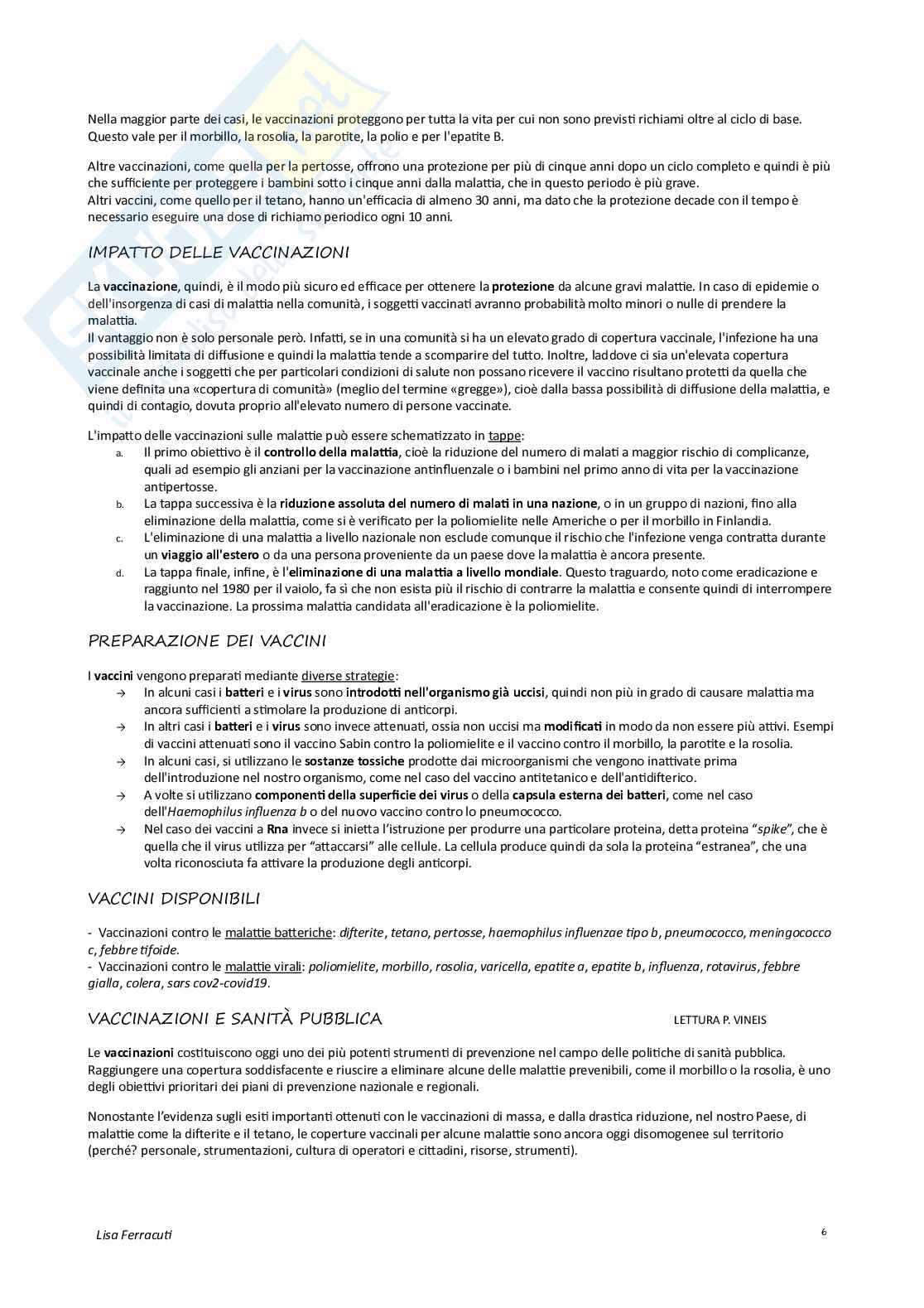 Riassunto esame Igiene e medicina sociale, Prof. Turi Edoardo, libro consigliato Slide, Slide Pag. 6