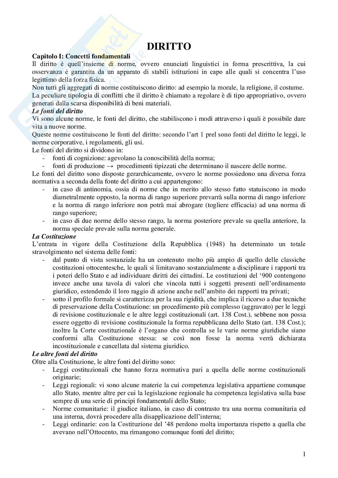 Riassunto esame Diritto privato, Prof. Fusar Poli Elisabetta, libro consigliato Manuale di diritto privato, Torrente Pag. 1