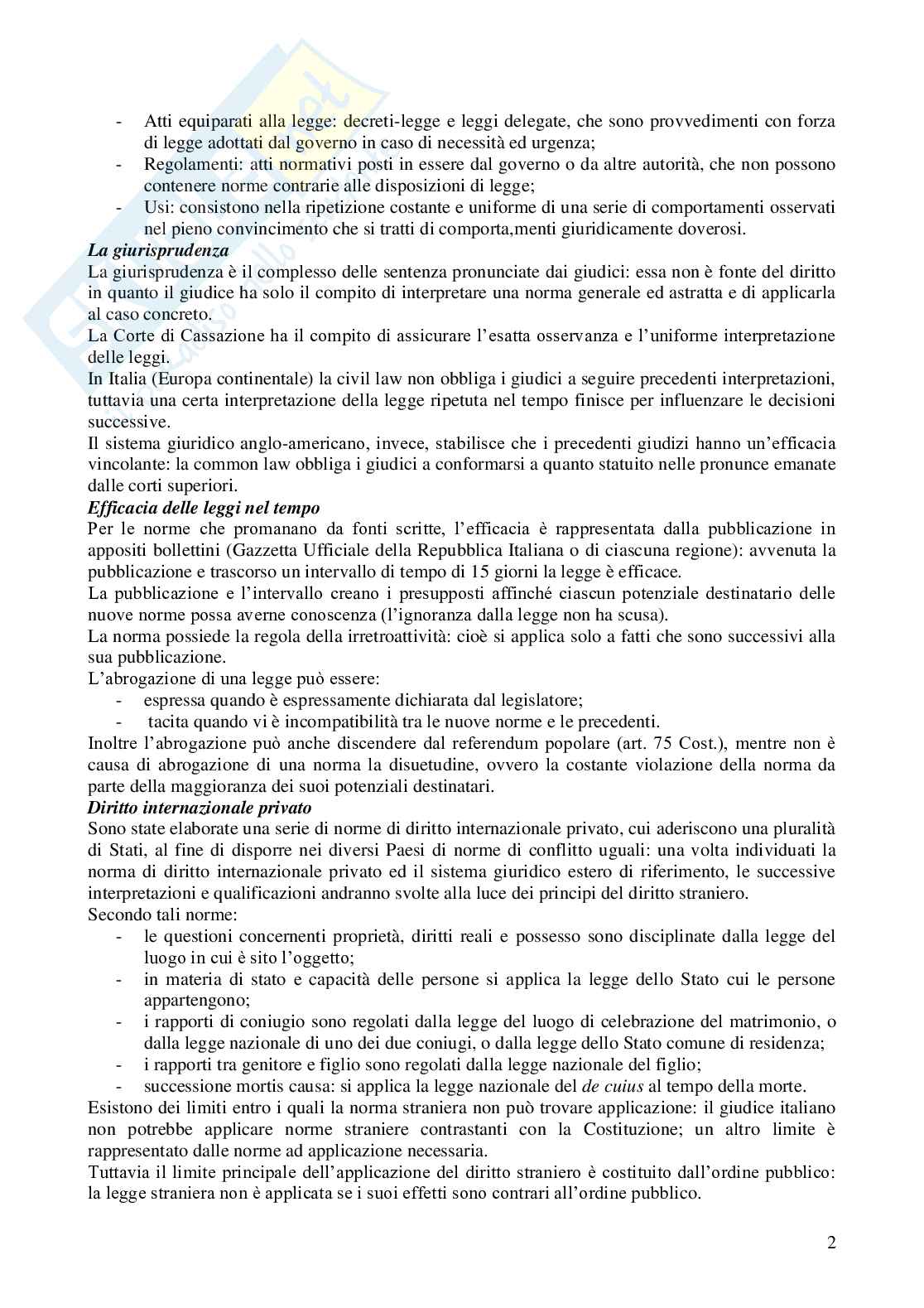 Riassunto esame Diritto privato, Prof. Fusar Poli Elisabetta, libro consigliato Manuale di diritto privato, Torrente Pag. 2