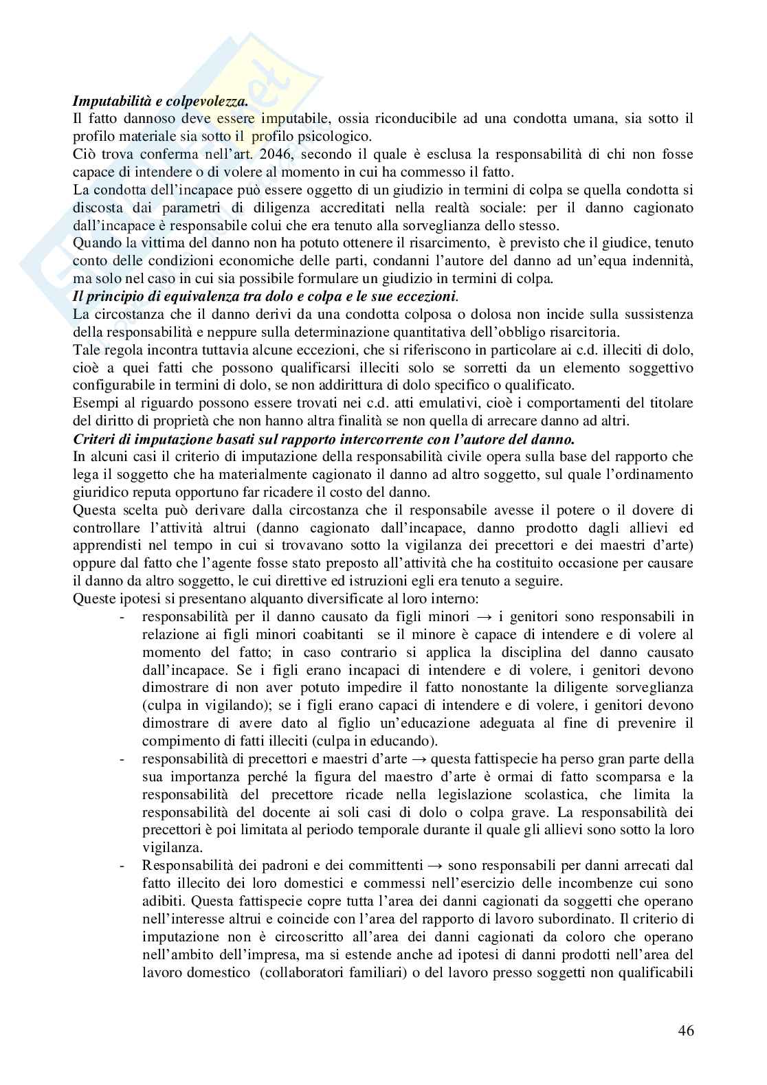 Riassunto esame Diritto privato, Prof. Fusar Poli Elisabetta, libro consigliato Manuale di diritto privato, Torrente Pag. 46
