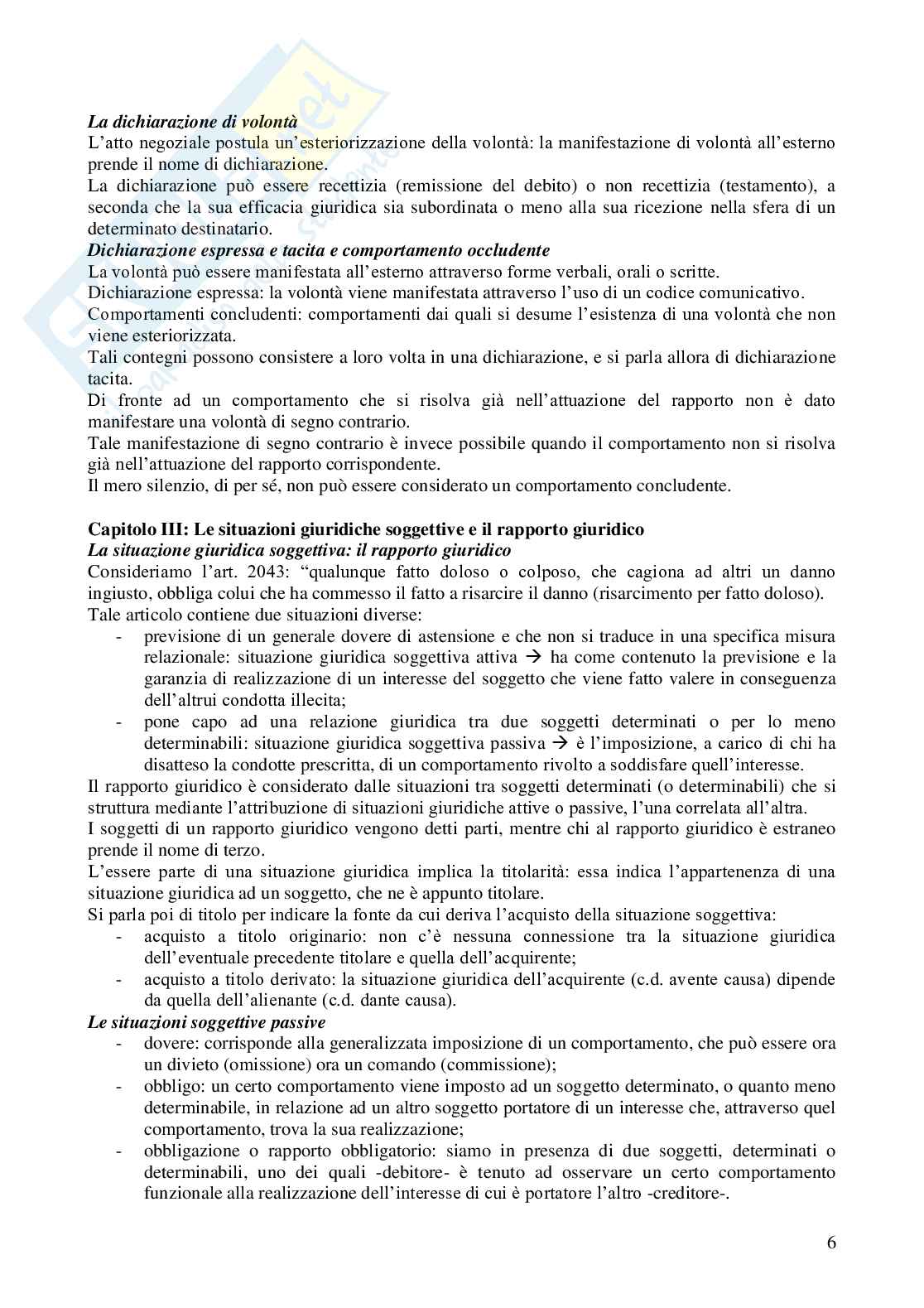 Riassunto esame Diritto privato, Prof. Fusar Poli Elisabetta, libro consigliato Manuale di diritto privato, Torrente Pag. 6