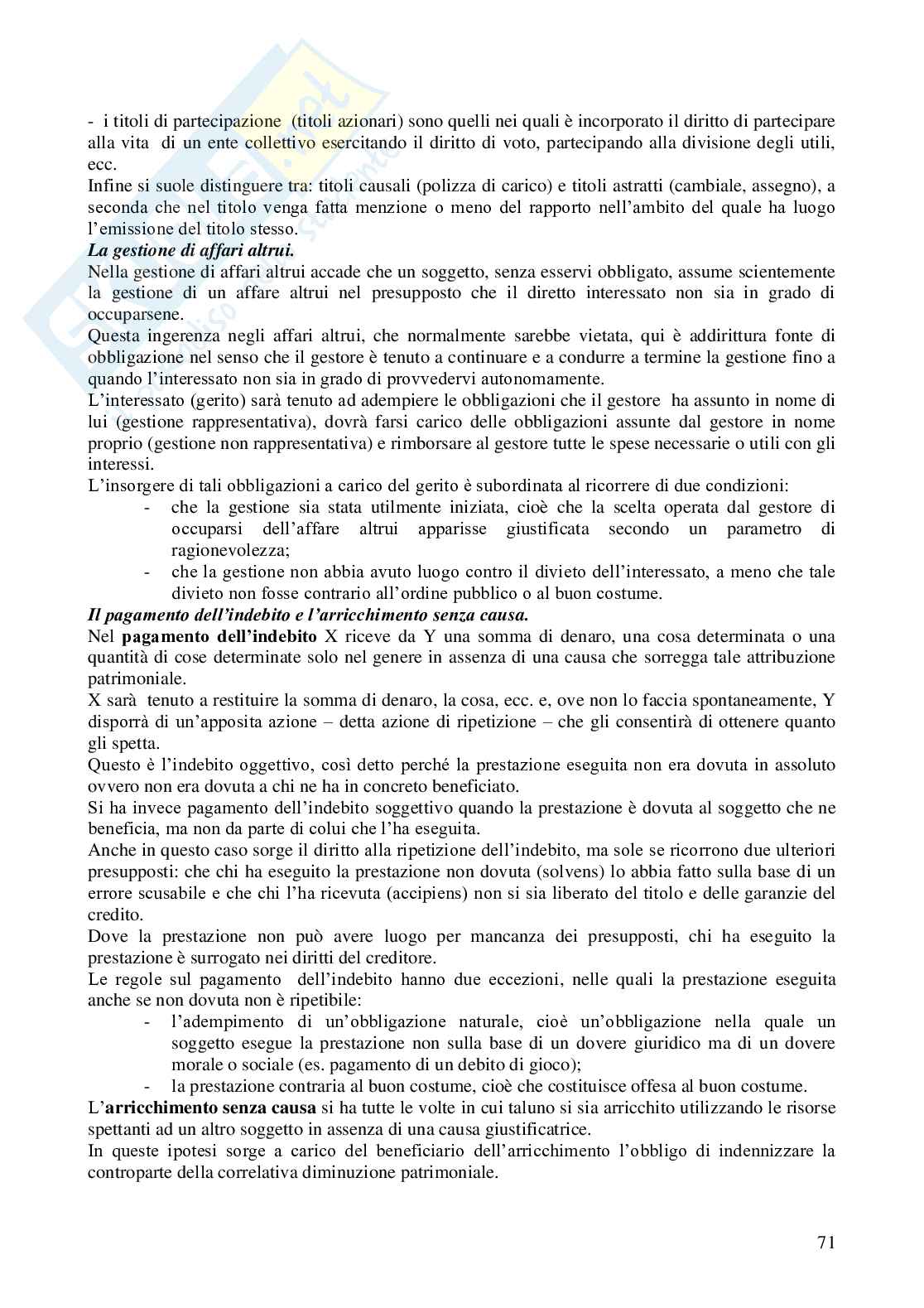 Riassunto esame Diritto privato, Prof. Fusar Poli Elisabetta, libro consigliato Manuale di diritto privato, Torrente Pag. 71