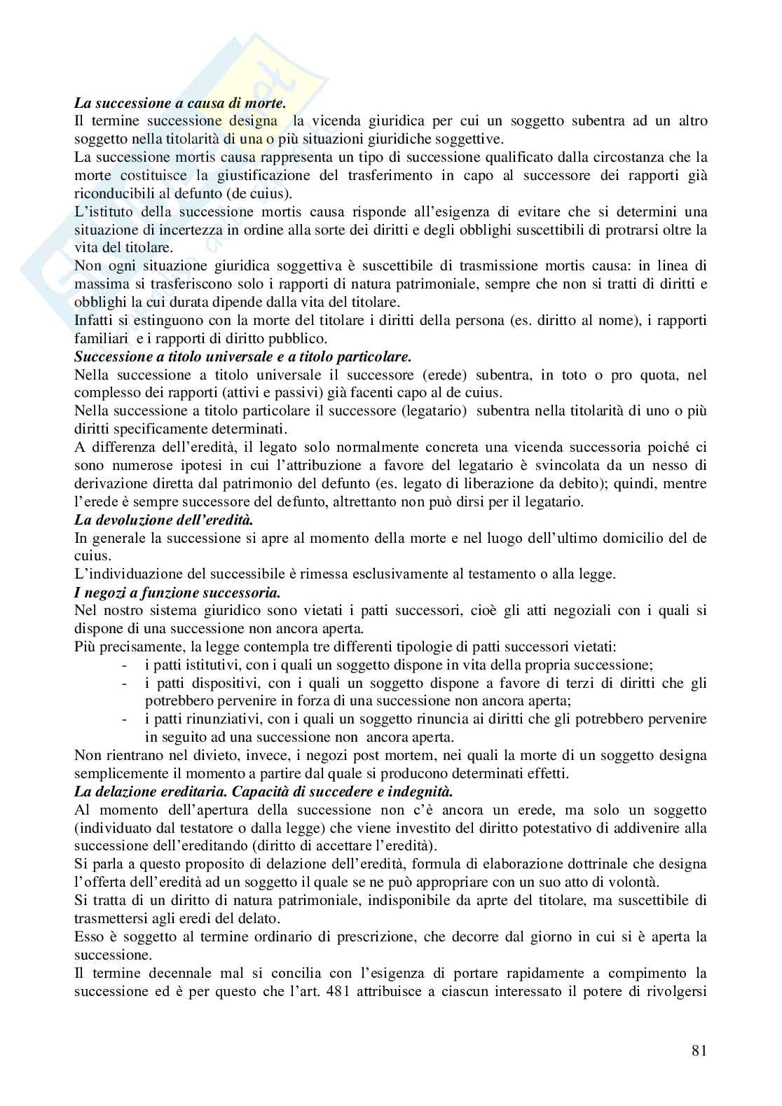Riassunto esame Diritto privato, Prof. Fusar Poli Elisabetta, libro consigliato Manuale di diritto privato, Torrente Pag. 81
