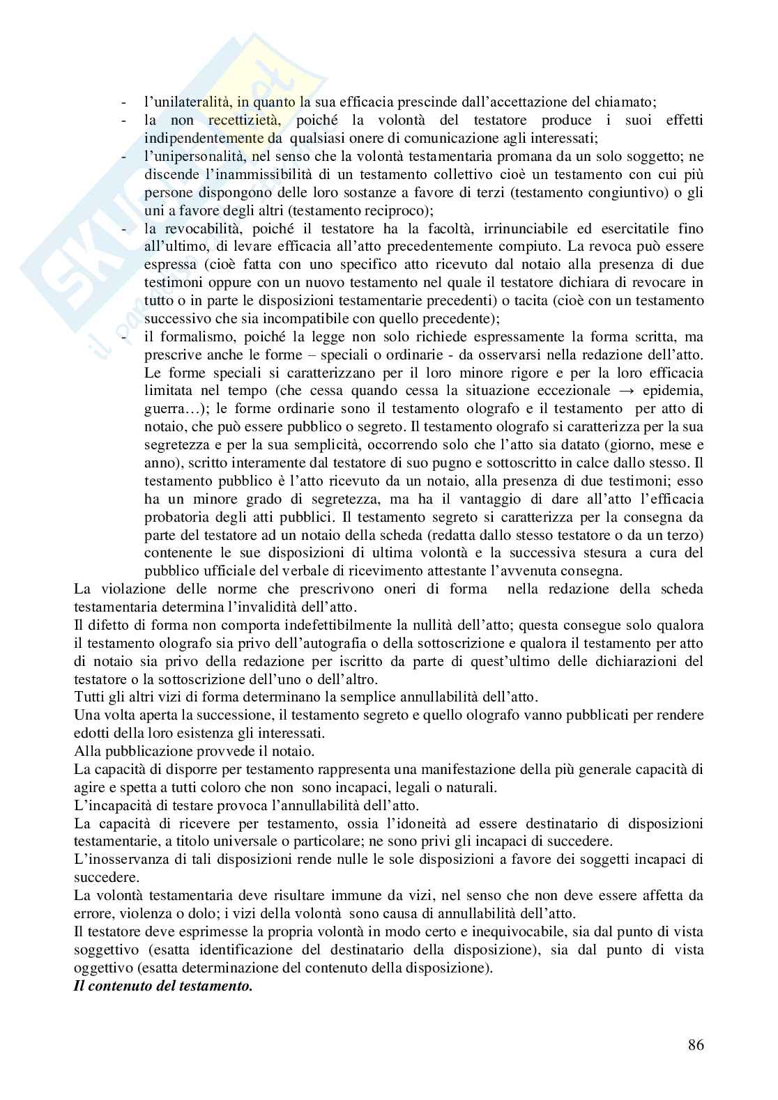 Riassunto esame Diritto privato, Prof. Fusar Poli Elisabetta, libro consigliato Manuale di diritto privato, Torrente Pag. 86