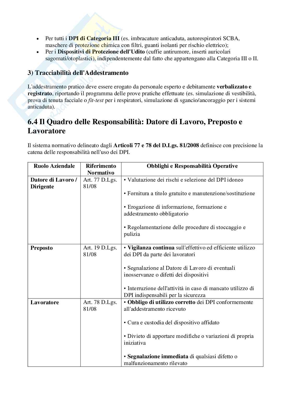Tirocinio 2 - Dispositivi di protezione individuale Pag. 21