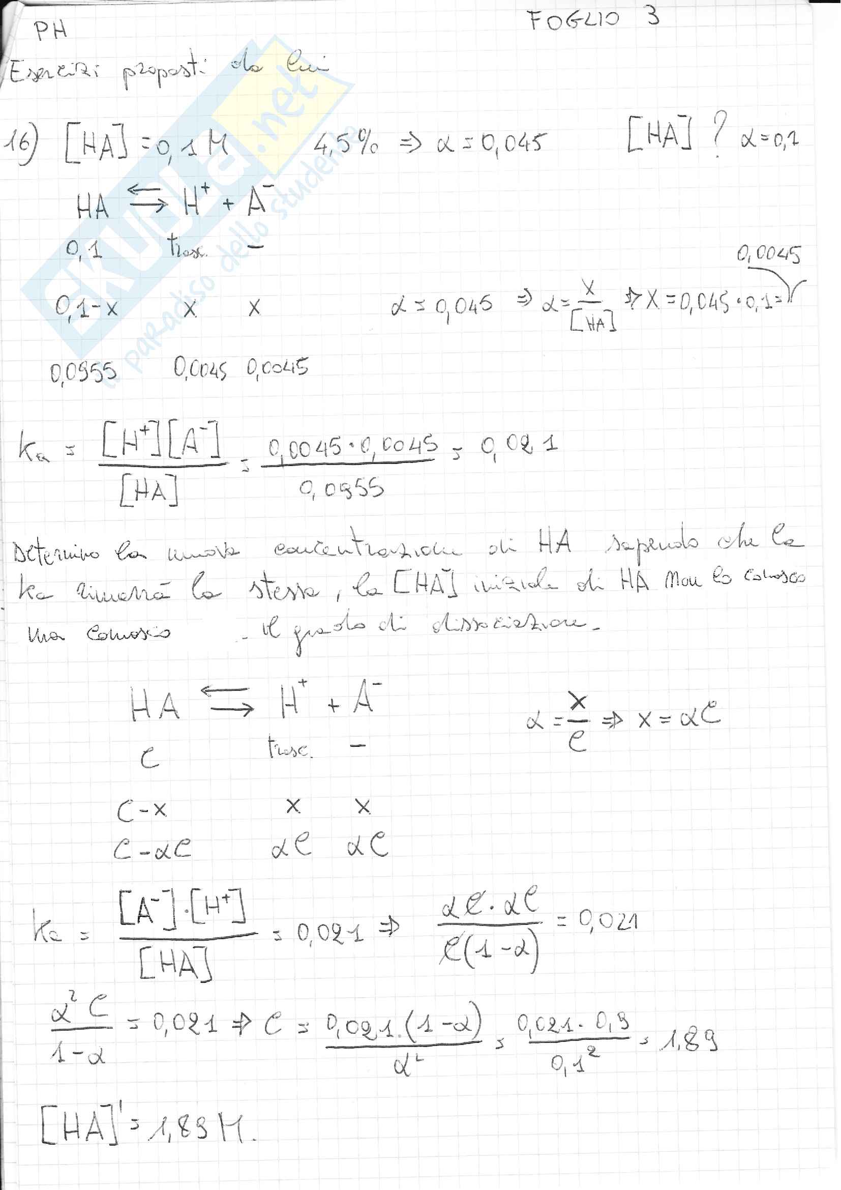 Tracce Esercizi Con Risultati E Risoluzioni Sul Ph