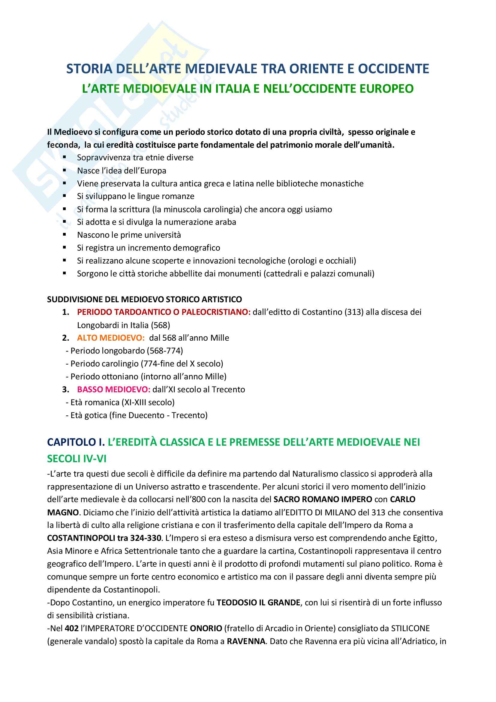 Lezioni: Storia dell'Arte Medievale Pag. 1