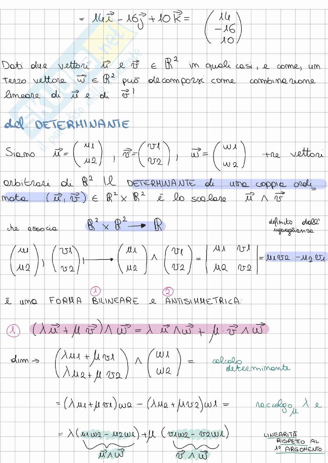 Riassunto esame Algebra lineare e geometria, Prof. Gatto Letterio, libro consigliato Lezioni di Algebra lineare e geometria, Gatto Pag. 11