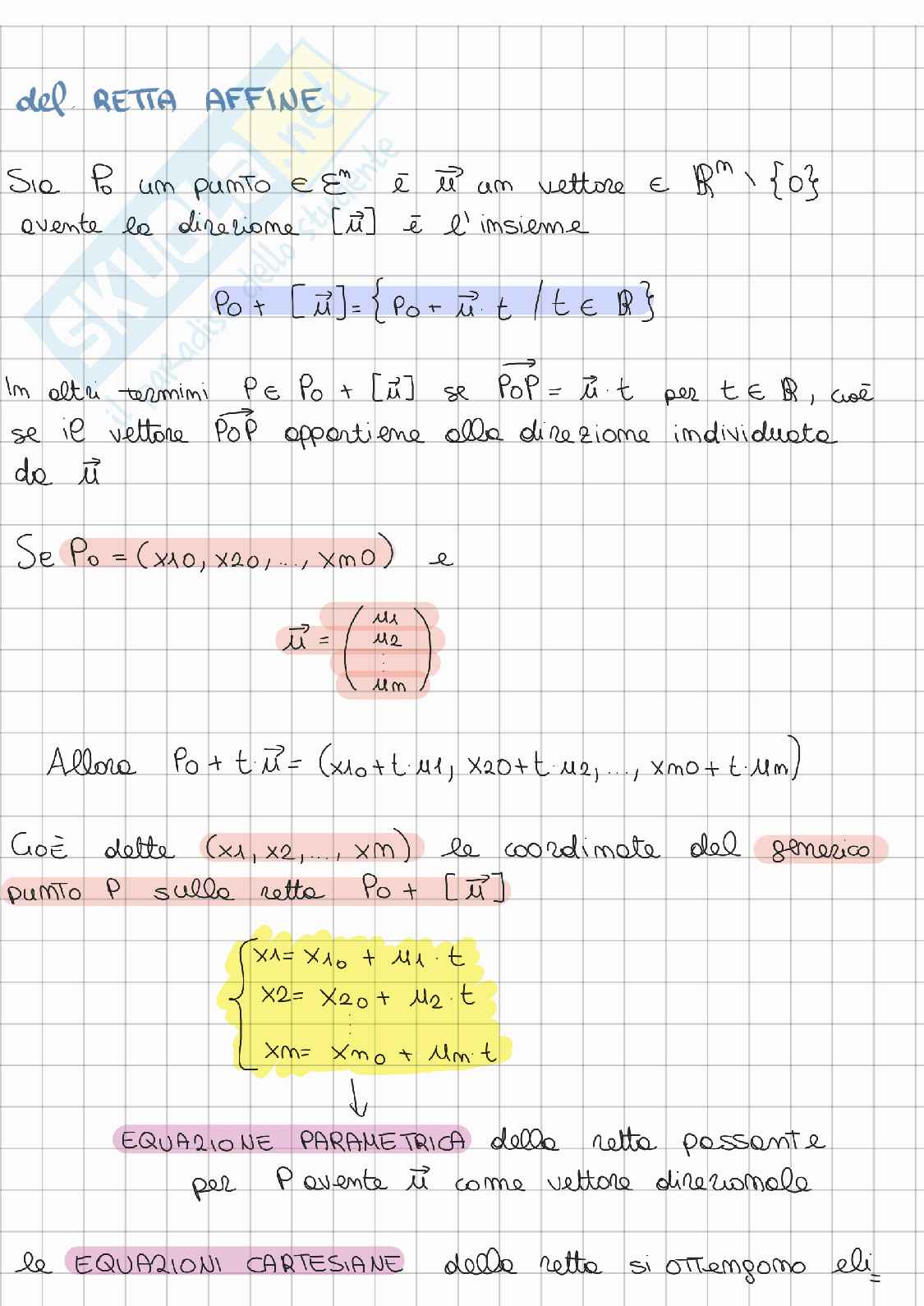 Riassunto esame Algebra lineare e geometria, Prof. Gatto Letterio, libro consigliato Lezioni di Algebra lineare e geometria, Gatto Pag. 21