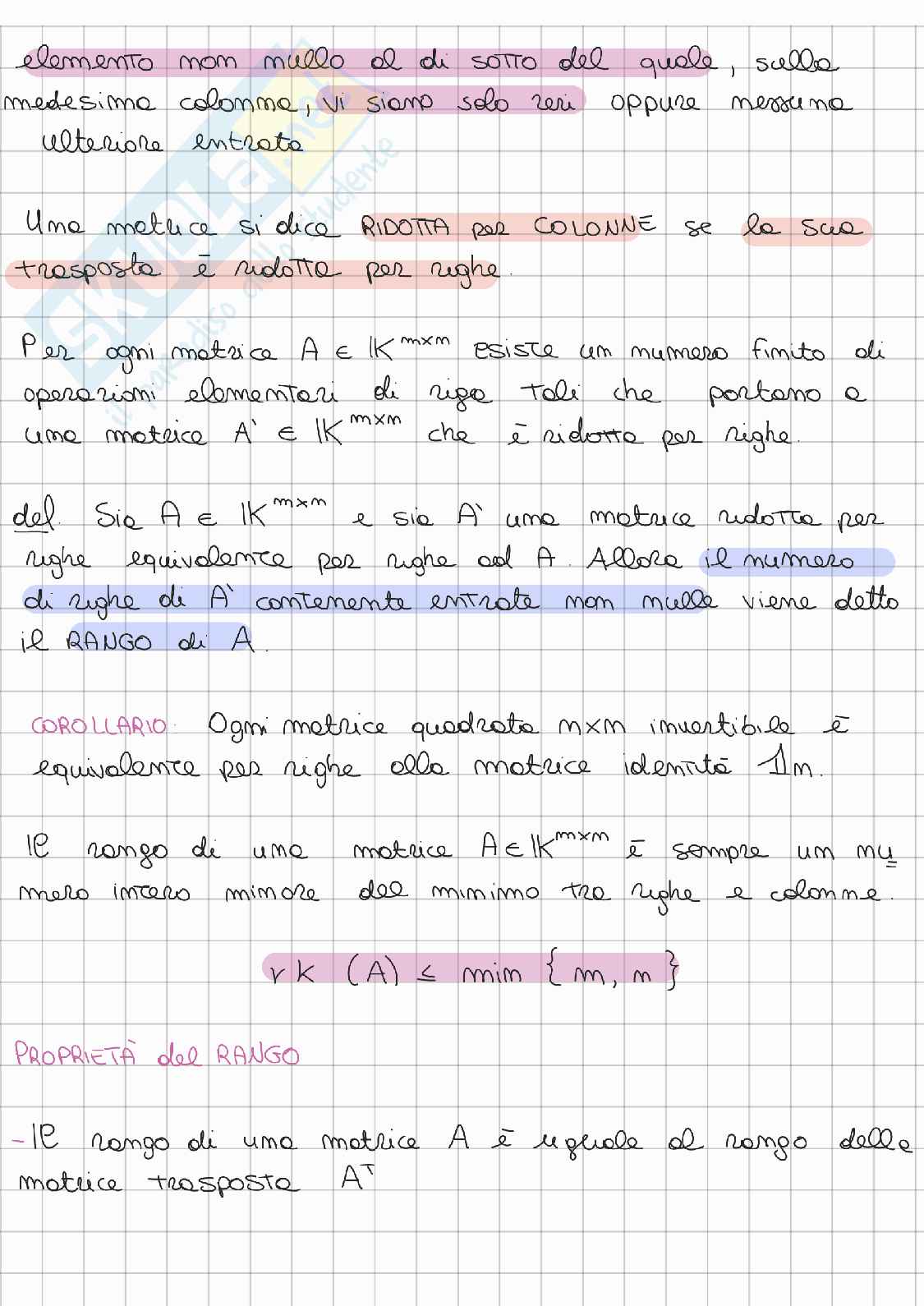 Riassunto esame Algebra lineare e geometria, Prof. Gatto Letterio, libro consigliato Lezioni di Algebra lineare e geometria, Gatto Pag. 76