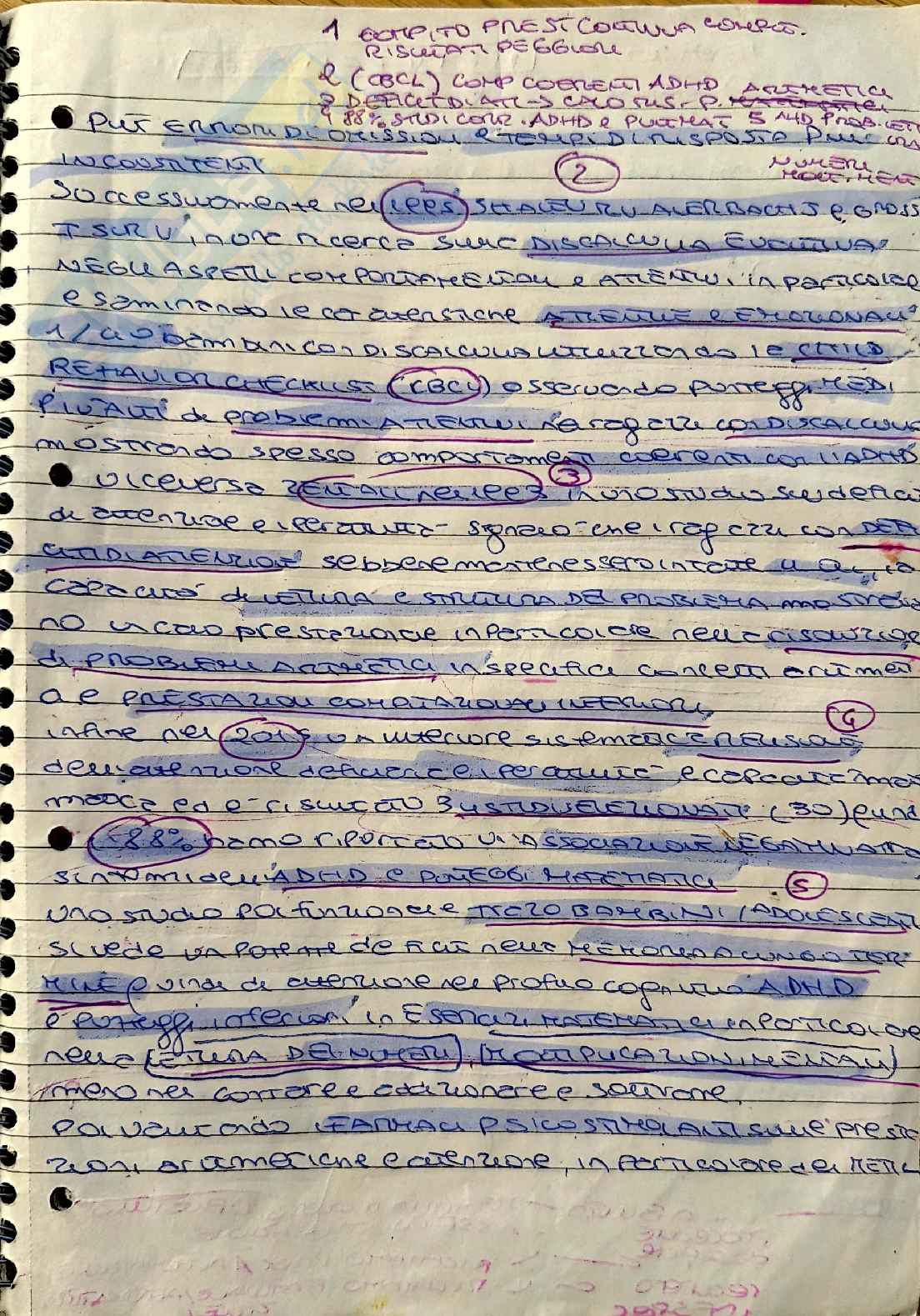 Neuropsicologia: deficit attentivi, ADHD e disturbi dell'apprendimento Pag. 1