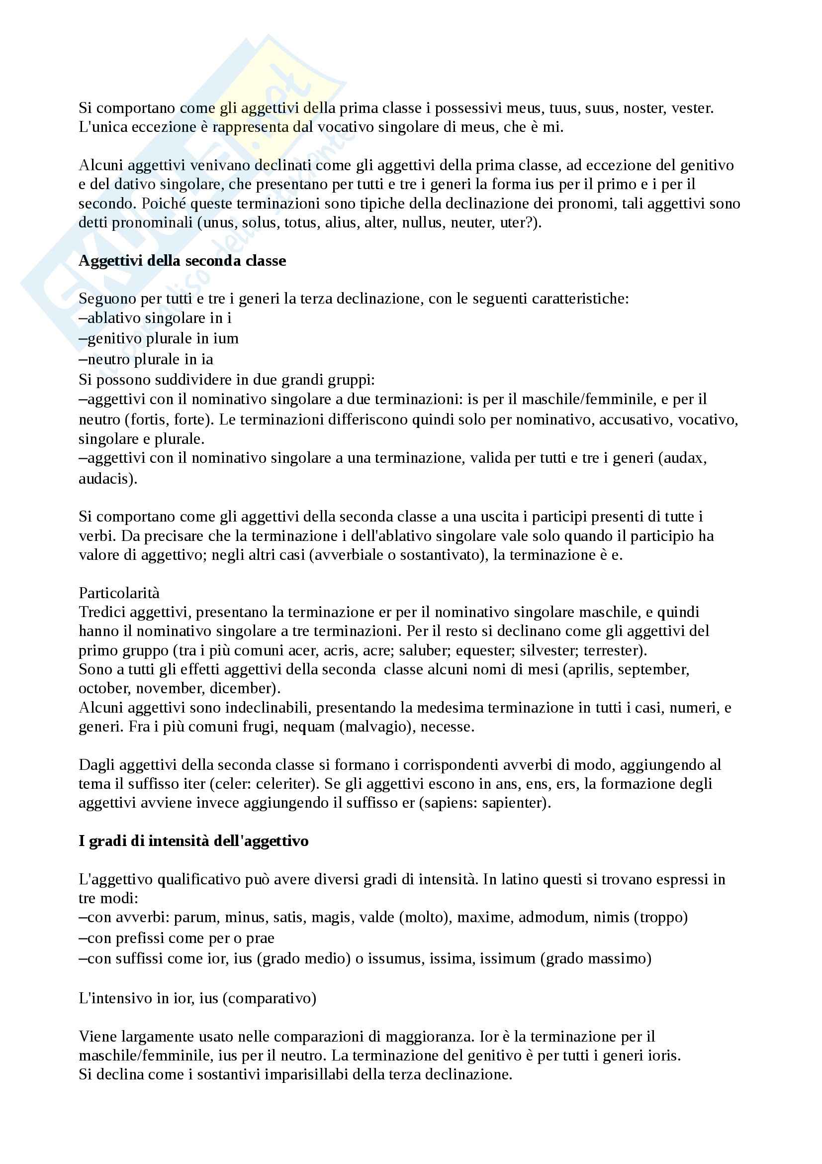 Riassunto esame lingua e letteratura latina, prof. Facchini, libro consigliato Manuale di grammatica latina, Flocchini Pag. 6